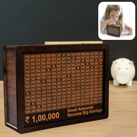 Wooden Money / Piggy Bank, Money Box (1 Pc / Pen Not Included) - Bhavnagar Deodap