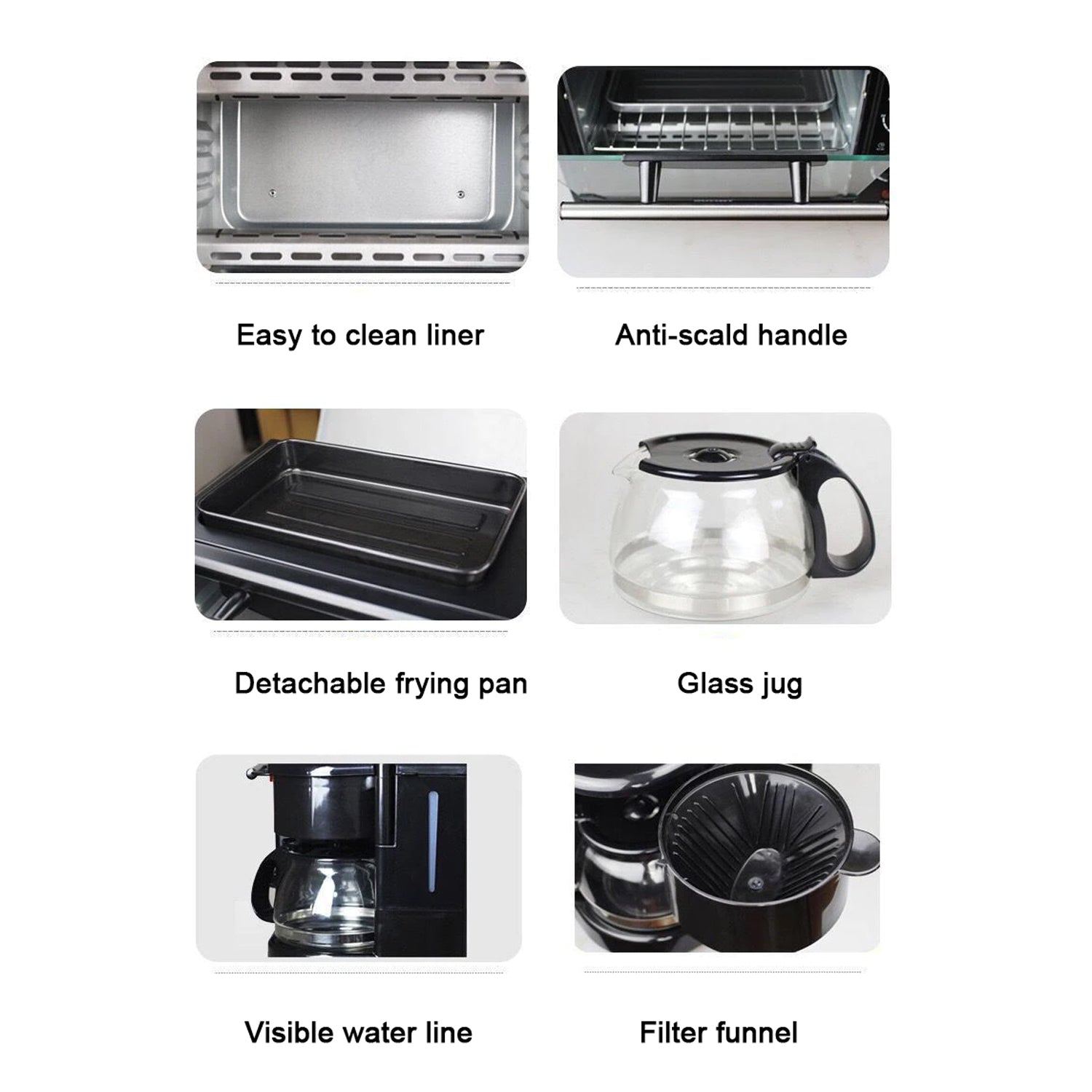 3 in 1 Breakfast Maker Portable Toaster Oven, Grill Pan & Coffee Maker Full Breakfast Ready at One Go - Bhavnagar Deodap