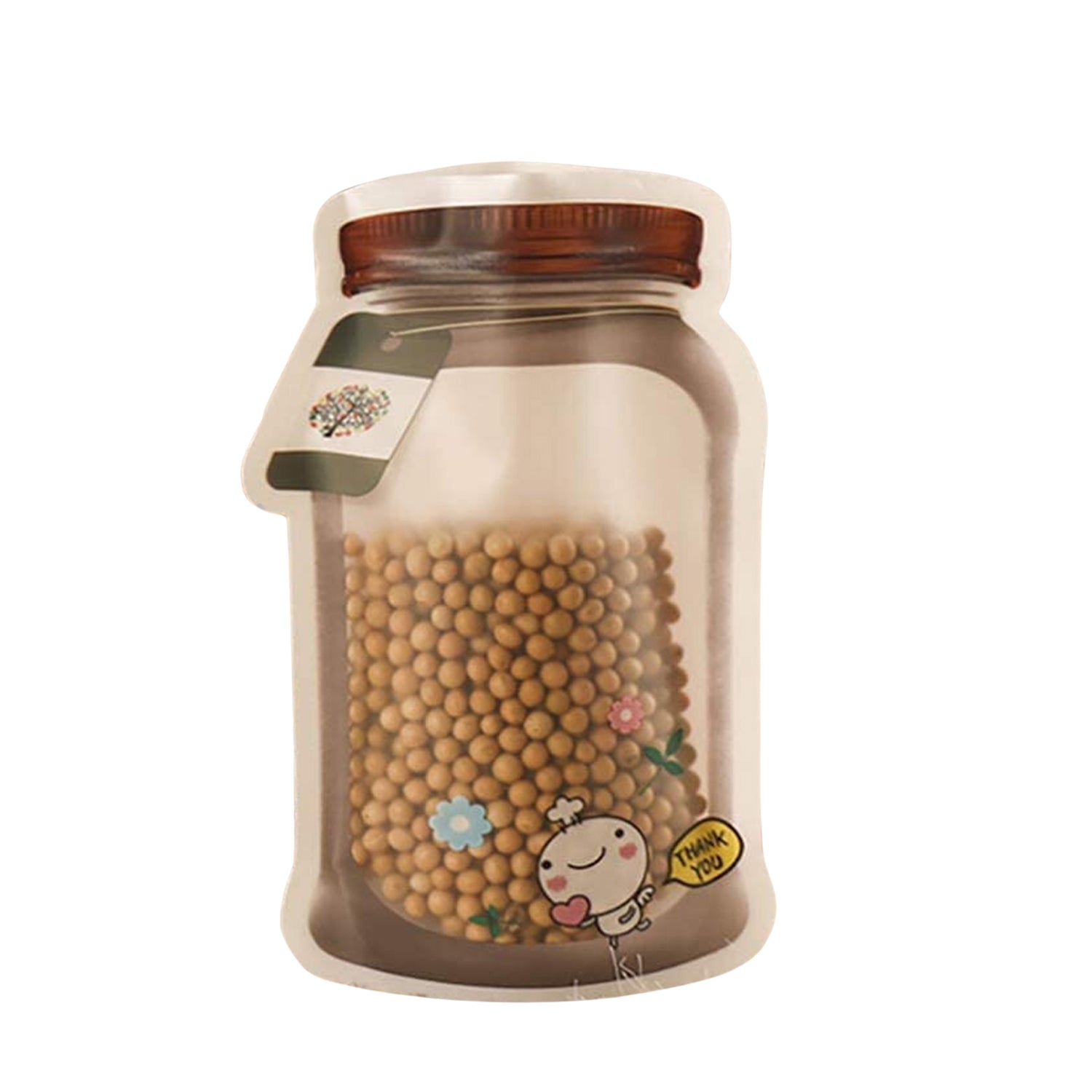 Plastic Transparent Medium Jar Shaped Pouch With Zipper (1 Pc) - Bhavnagar Deodap