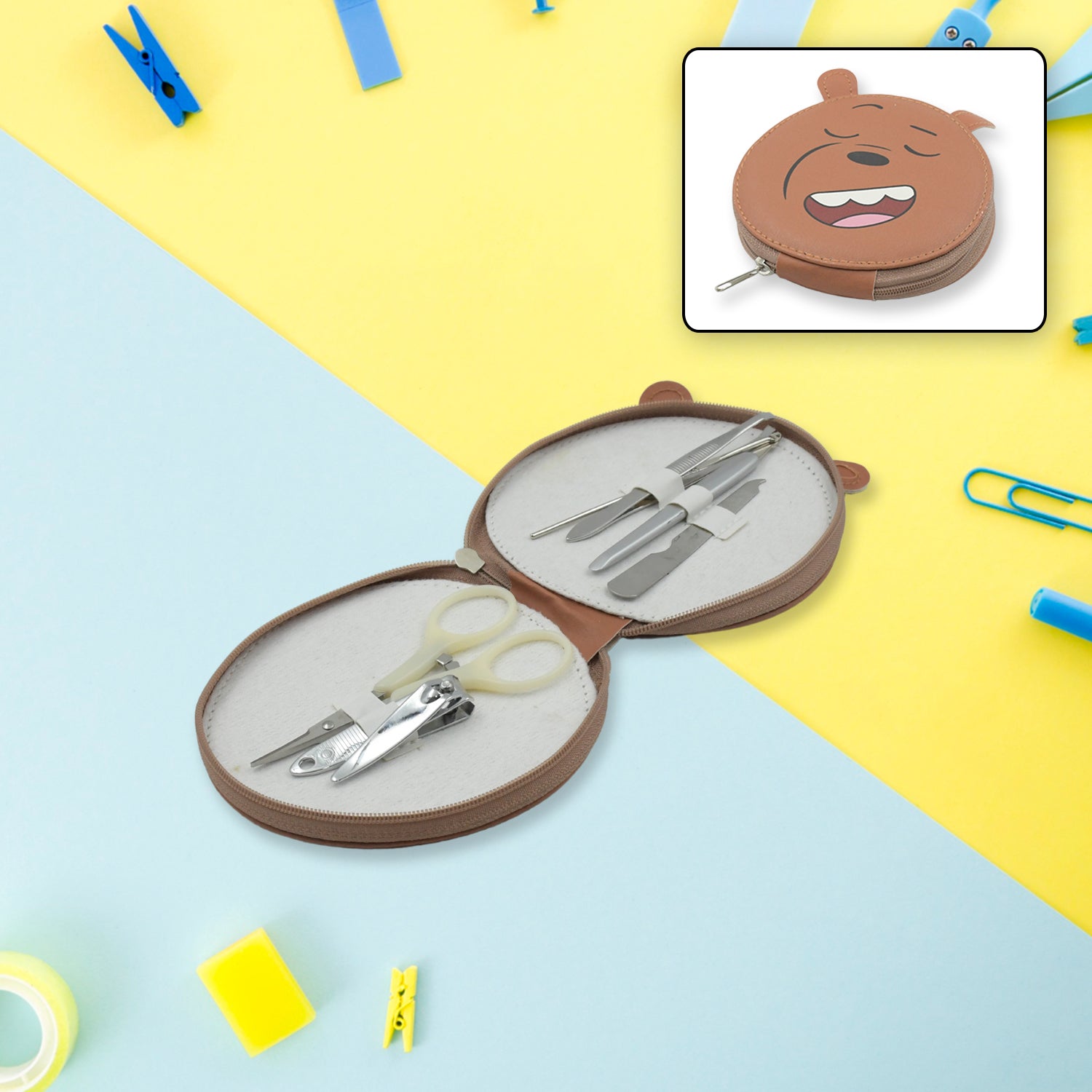 6in1 Nail Clipper Kit Fingernail Clipper, Manicure Set, Stainless Steel Nail Cutter Set ,Manicure Tool, Nail Clippers Care Tools with Lightweight and Beautiful Travel Case (6 Pc Set) - Bhavnagar Deodap