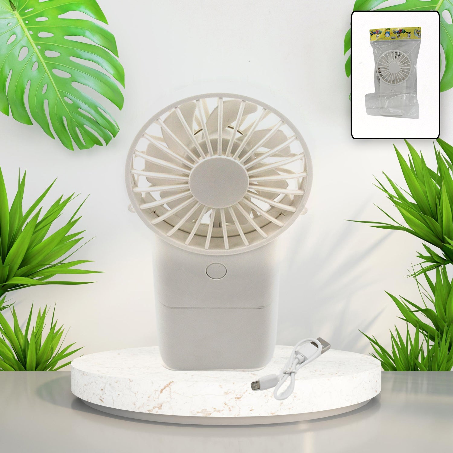 Portable Small Electric Fan, Handheld Fan With 3 Modes USB Rechargeable Mini Student Handheld Class Personal Fan (1 Pc) - Bhavnagar Deodap