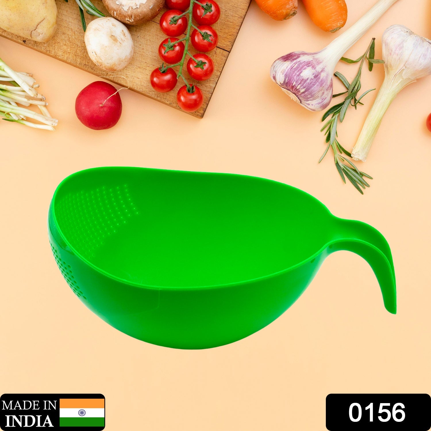 Rice Bowl Thick Drain Basket with Handle - Bhavnagar Deodap
