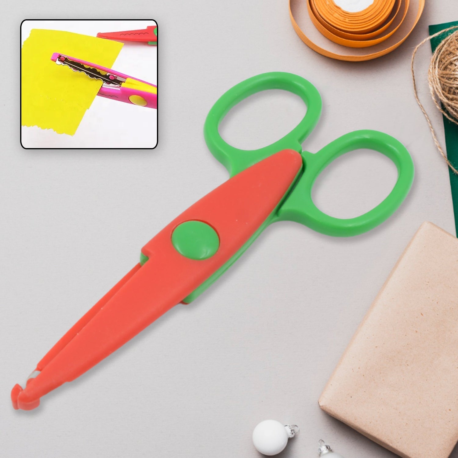 Art & Craft Zig Zag Paper Shaper Scissor / Fancy Scissor For Crafting, Scrapbooking Birthday Return Gift Item For Kids Scissors for DIY Photo Album Handmade Design Decorative (1 Pc ) - Bhavnagar Deodap