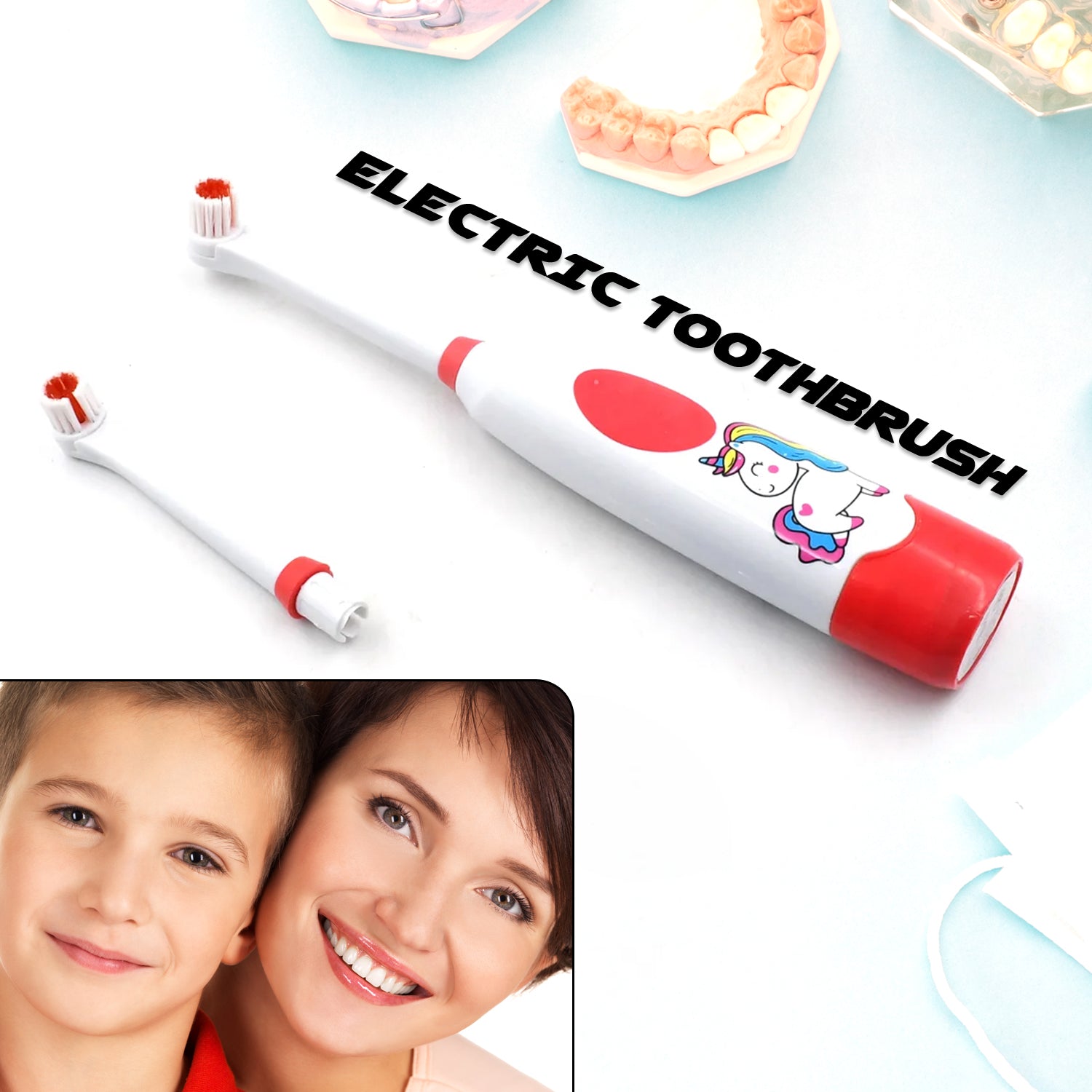 Electric Toothbrush for Kids and Adults Travel Portable Toothbrush With Extra 1 Brush Heads With 2 Battery - Bhavnagar Deodap