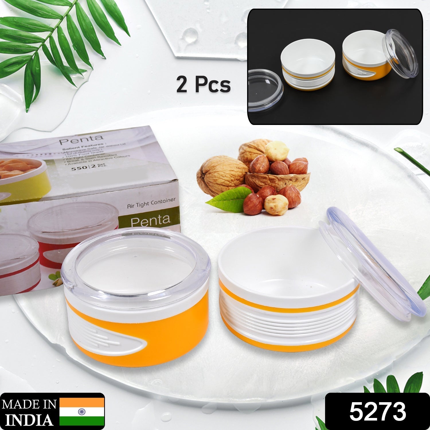 Airtight Plastic Storage Container Set (2 pieces, 550ml) - Bhavnagar Deodap