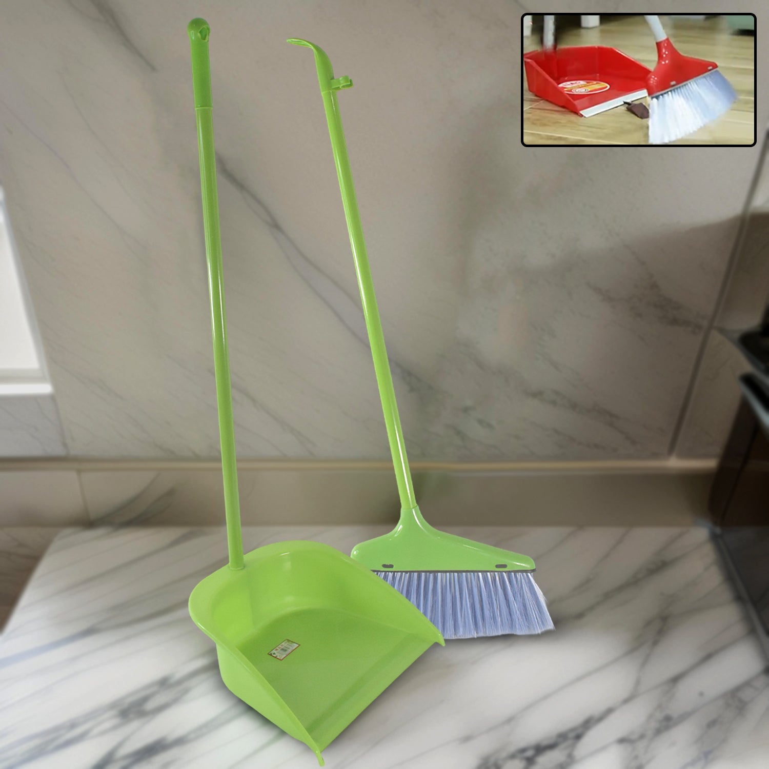 HANDLE DUSTPAN AND BRUSH FOR SWEEPING & CLEANING DUST