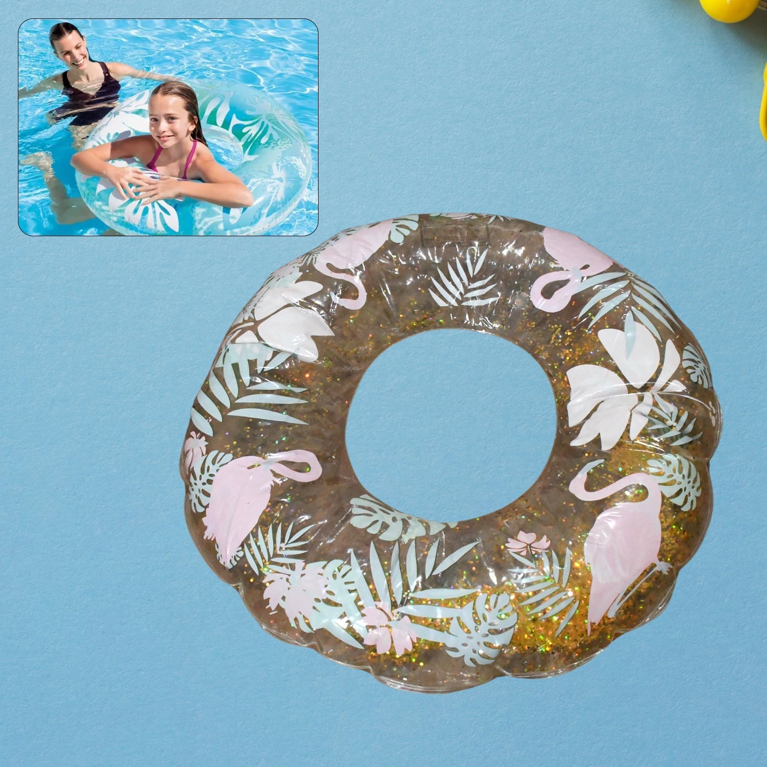 Swim Ring, For children, Conveniently Portable, Feathers, Swimming Ring, For Water Play, For Beaches, Swimming, Summer Vacation, Outdoor Swimming Beach children Pool Water Fun Toys (1 Pc) - Bhavnagar Deodap