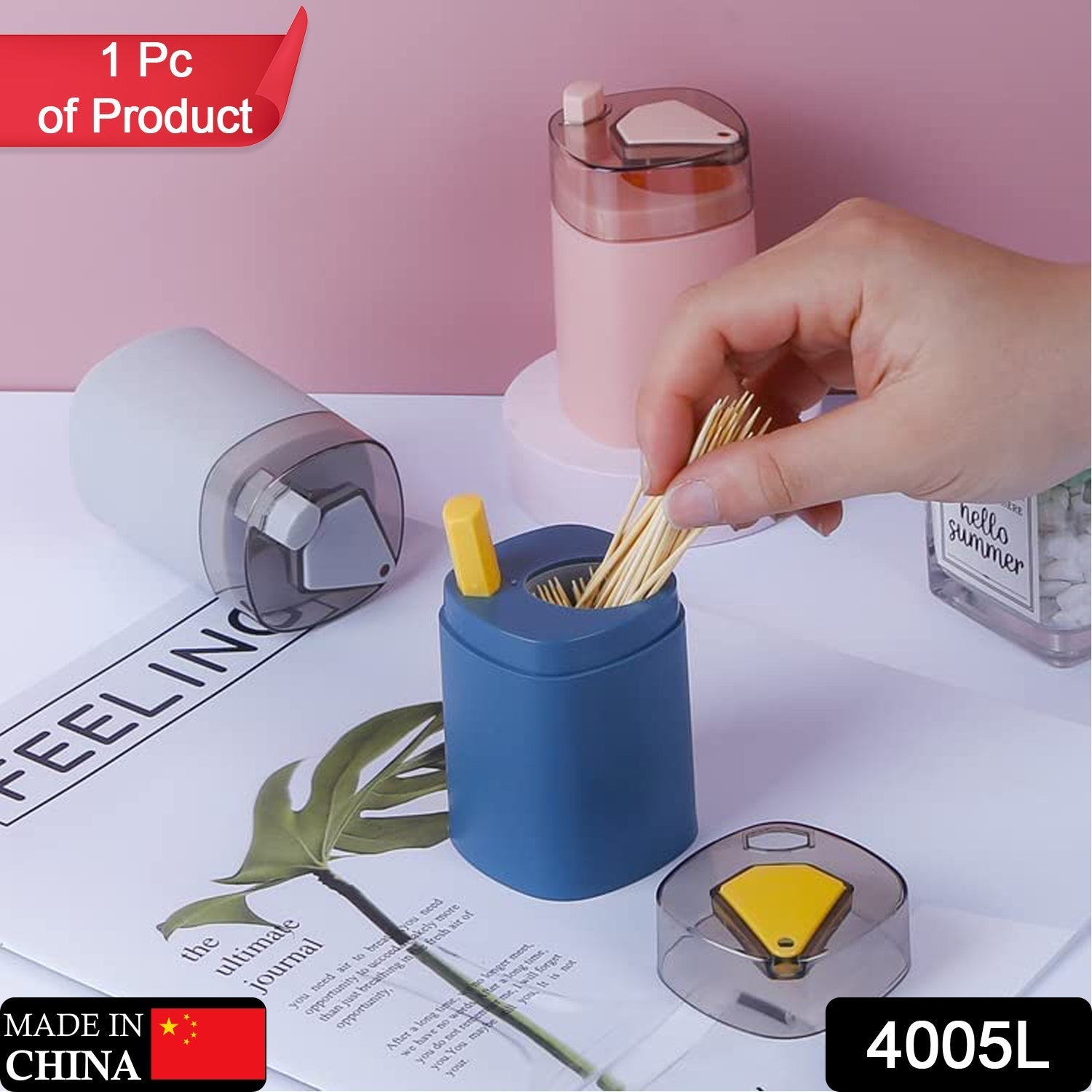 Toothpick Holder Dispenser, Pop-Up Automatic Toothpick Dispenser for Kitchen Restaurant Thickening Toothpicks Container Pocket Novelty, Safe Container Toothpick Storage Box. - Bhavnagar Deodap