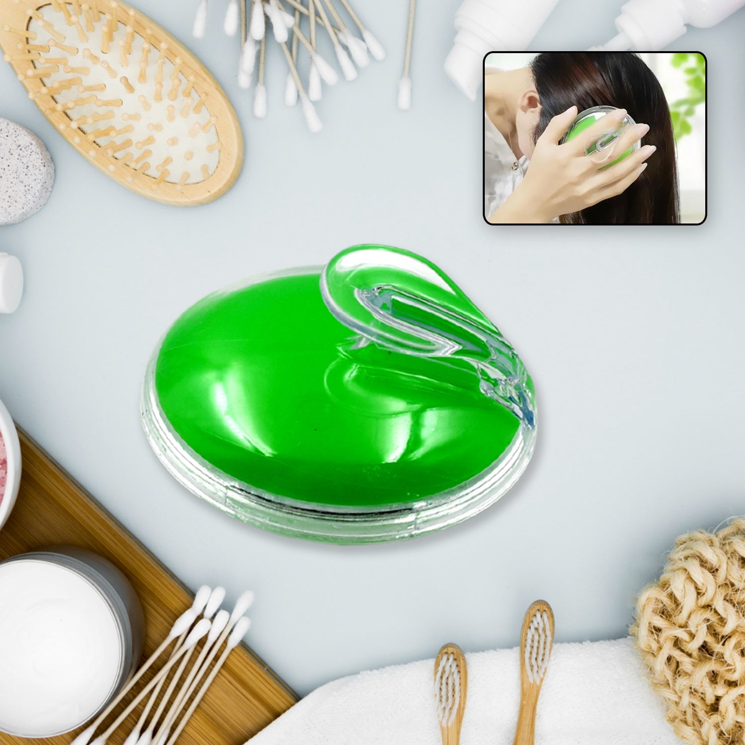 Silicone Head Massager used in all kinds of places like household and official places for unisexual use over head massage and all. - Bhavnagar Deodap