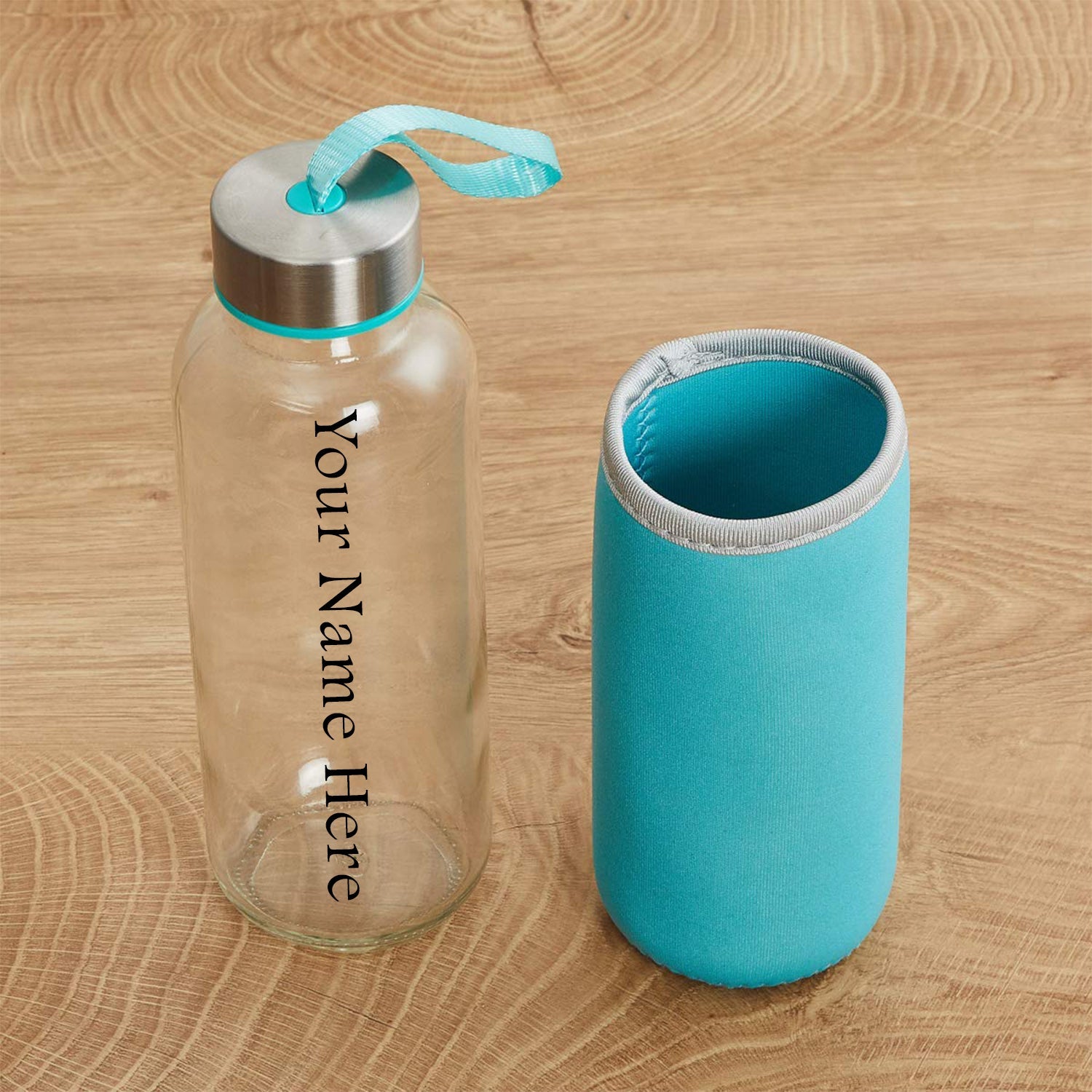 1199 Glass Water Bottle (500 ml) With Cover DeoDap