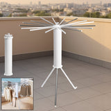 Foldable Rotary Clothes Drying Stand with 360° Arms