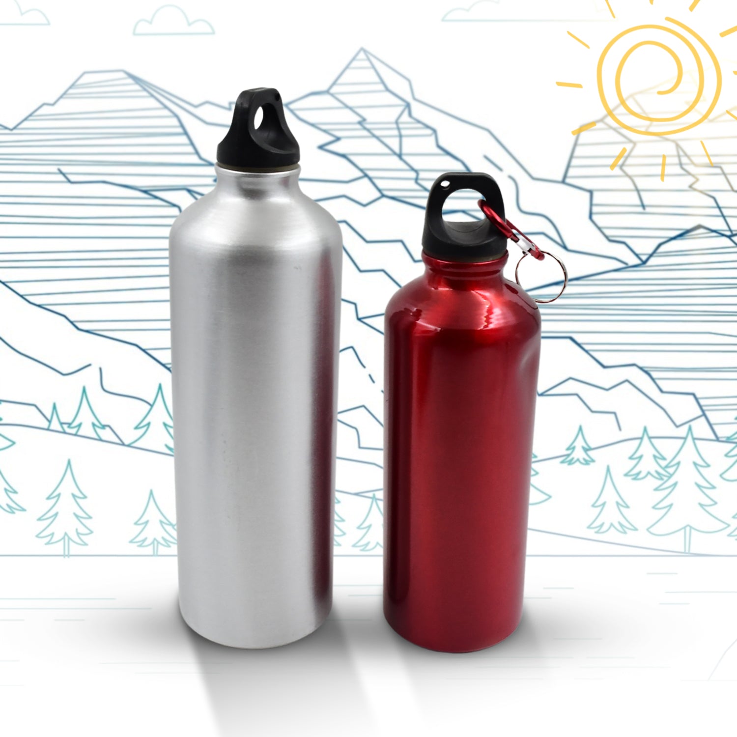 Aluminum Durable Sports Water Bottle (1 Pc / Mix Size & Color) - Bhavnagar Deodap