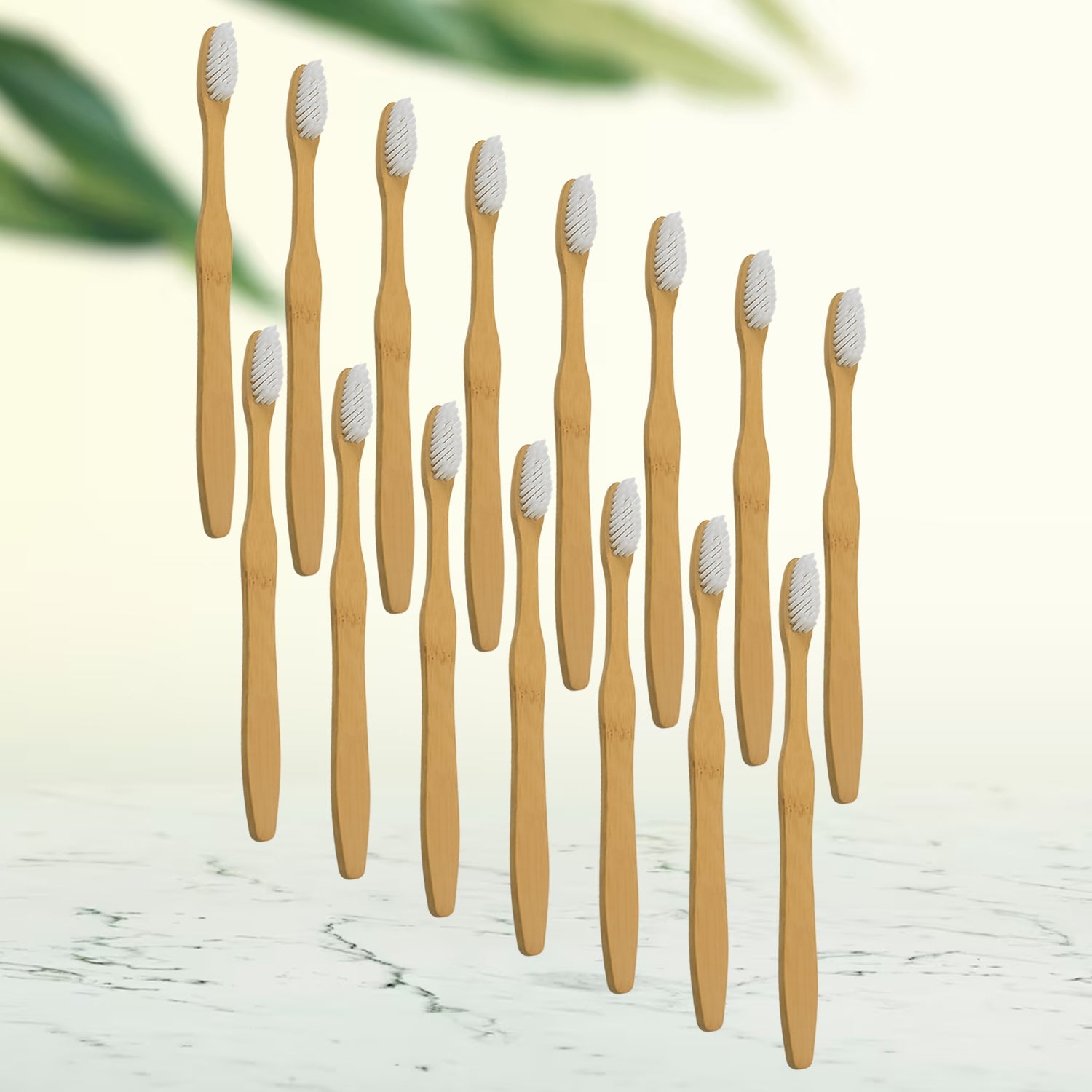 Bamboo Wooden Toothbrush Soft Toothbrush Wooden Child Bamboo Toothbrush Biodegradable Manual Toothbrush for Adult, Kids (15 pcs set / With Round Box) - Bhavnagar Deodap