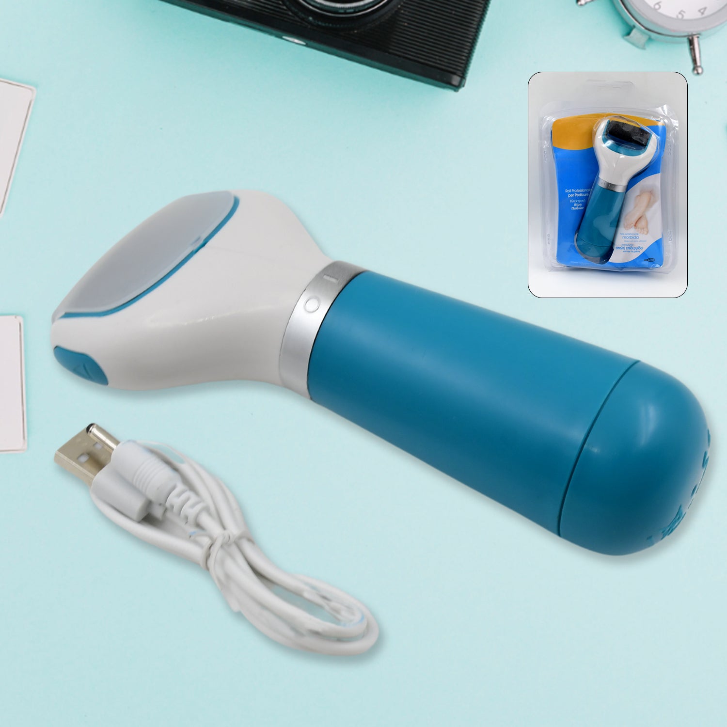 Electronic Dry Foot File, Callous Remover for Feet, Electric Foot with Roller Hard and Dead Skin- Regular Coarse, Baby smooth feet in minutes. For in home padicure foot care, Battery Powered & USB (Battery not included) - Bhavnagar Deodap