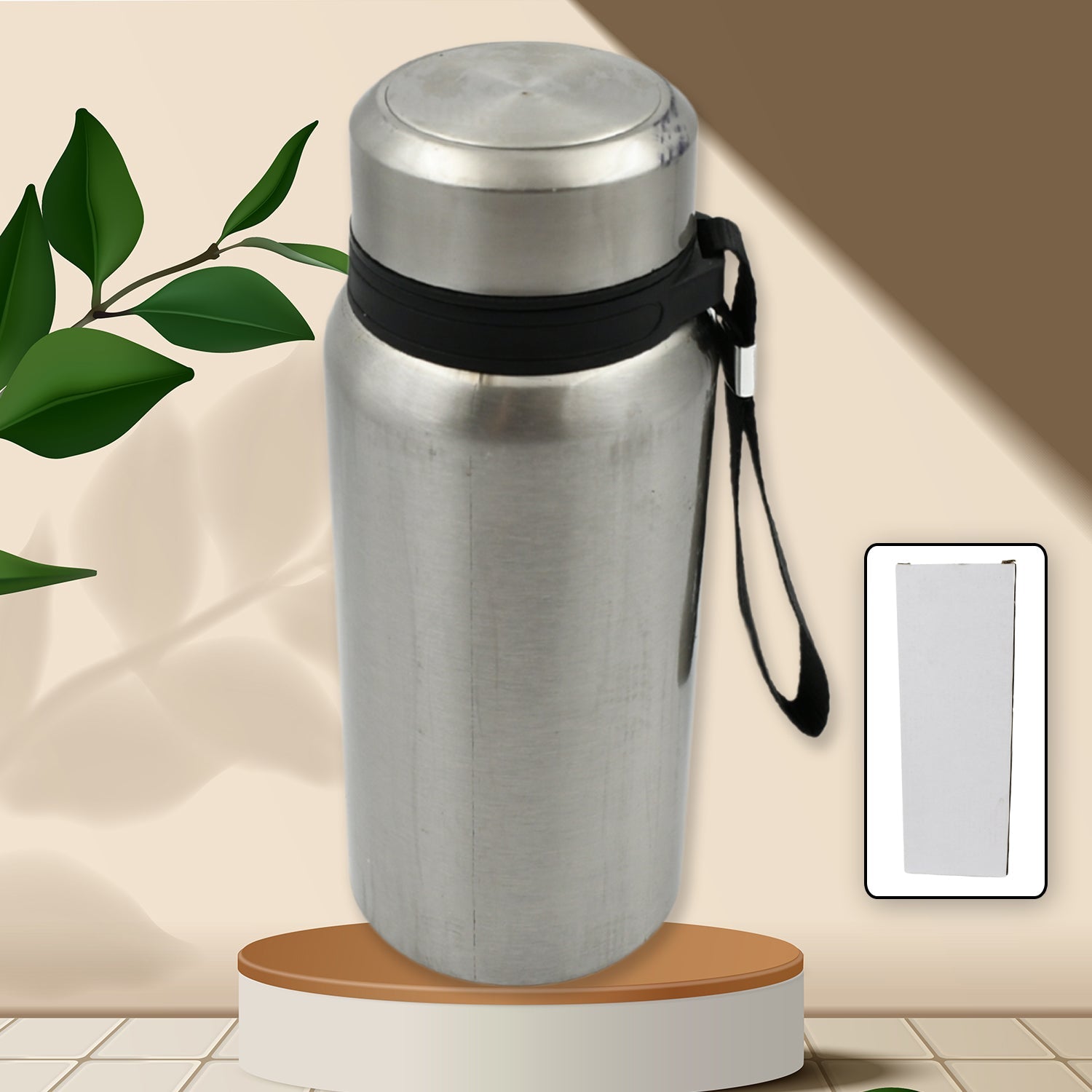 Stainless Steel Water Bottle With Dori Easy to Carry Leak Proof, Rust Proof, Hot & Cold Drinks, Gym Sipper BPA Free Food Grade Quality, Steel fridge Bottle For office / Gym / School (600 Ml) - Bhavnagar Deodap