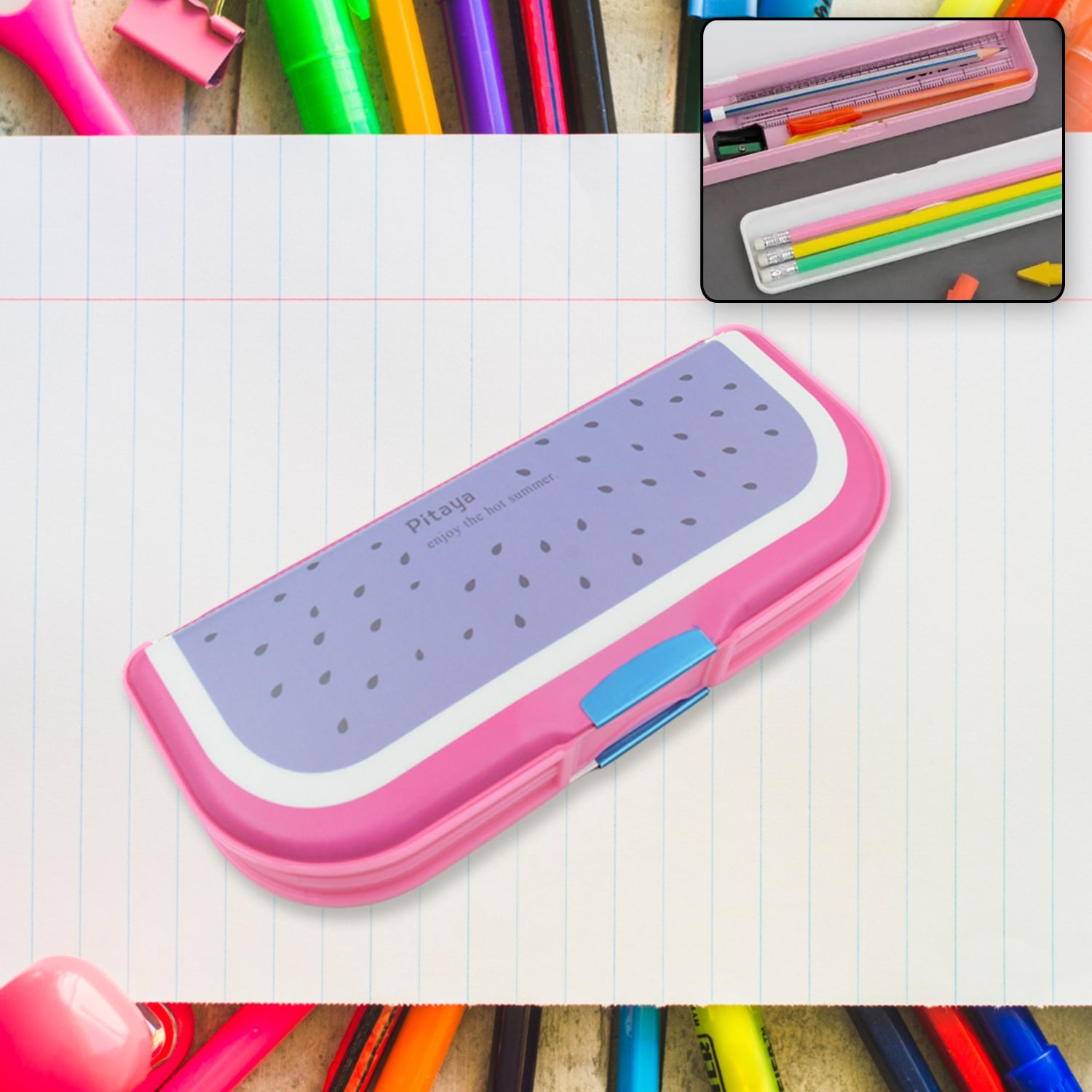 Multipurpose Compass Box, Pencil Box with 2 Compartments for School, Cartoon Printed Pencil Case for Kids, Birthday Gift for Girls & Boys, Cartoon Printed Pencil Case for Kids (Mix Color 1 Pc) - Bhavnagar Deodap