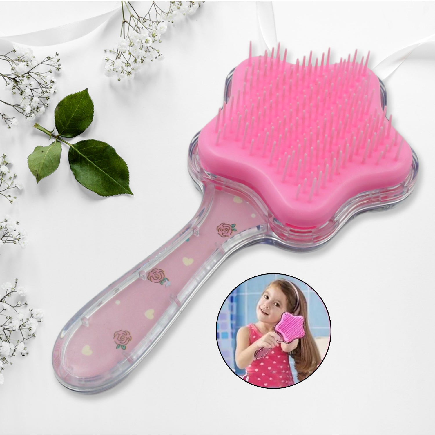 Cartoon Hair Brush Massage Shower Comb Blur Wet Salon Hair Brushes Hair Styling Tools, Glitter Comb, Soft & Smooth Brush, Mermaid Brush For Kids Return Gifts For Kids (1 Pc ) - Bhavnagar Deodap
