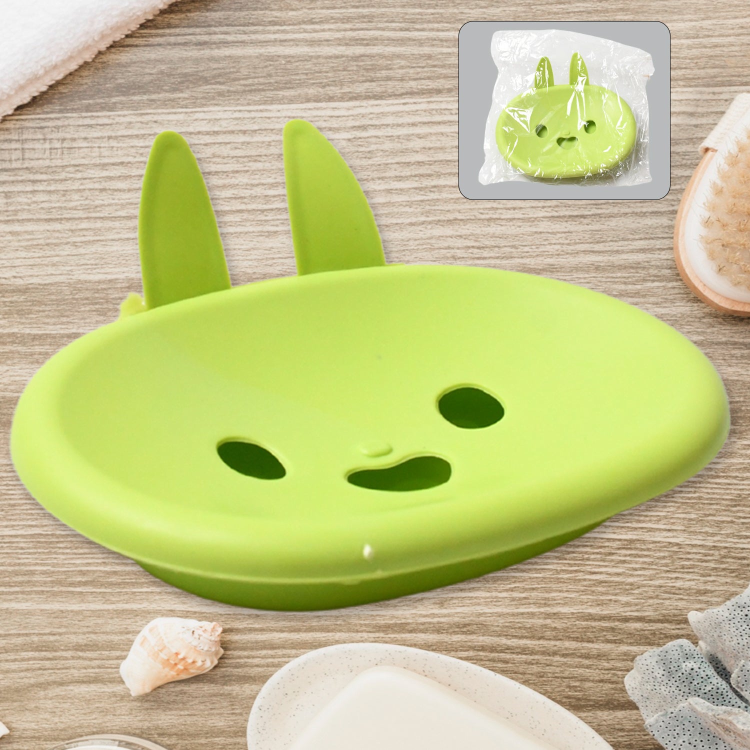 Soap Box Drain soap Box Cute Rabbit Shape Double soap Bowl Box Plastic Rack Storage Rack Bathroom Toilet Storage Box - Bhavnagar Deodap