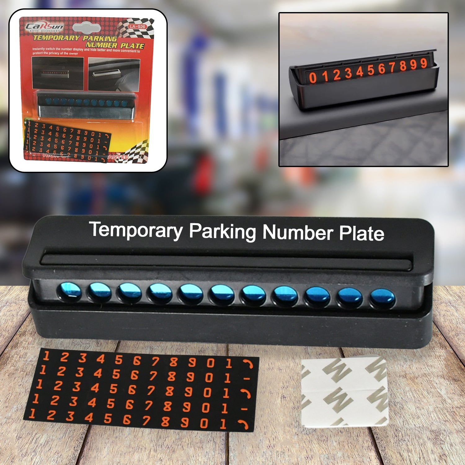 Temporary Car Parking Mobile Number Display with Magnetic Numbers Stickers,Car Parking Magnetic Mobile/Telephone Number Plate (1Pc)   - Bhavnagar Deodap