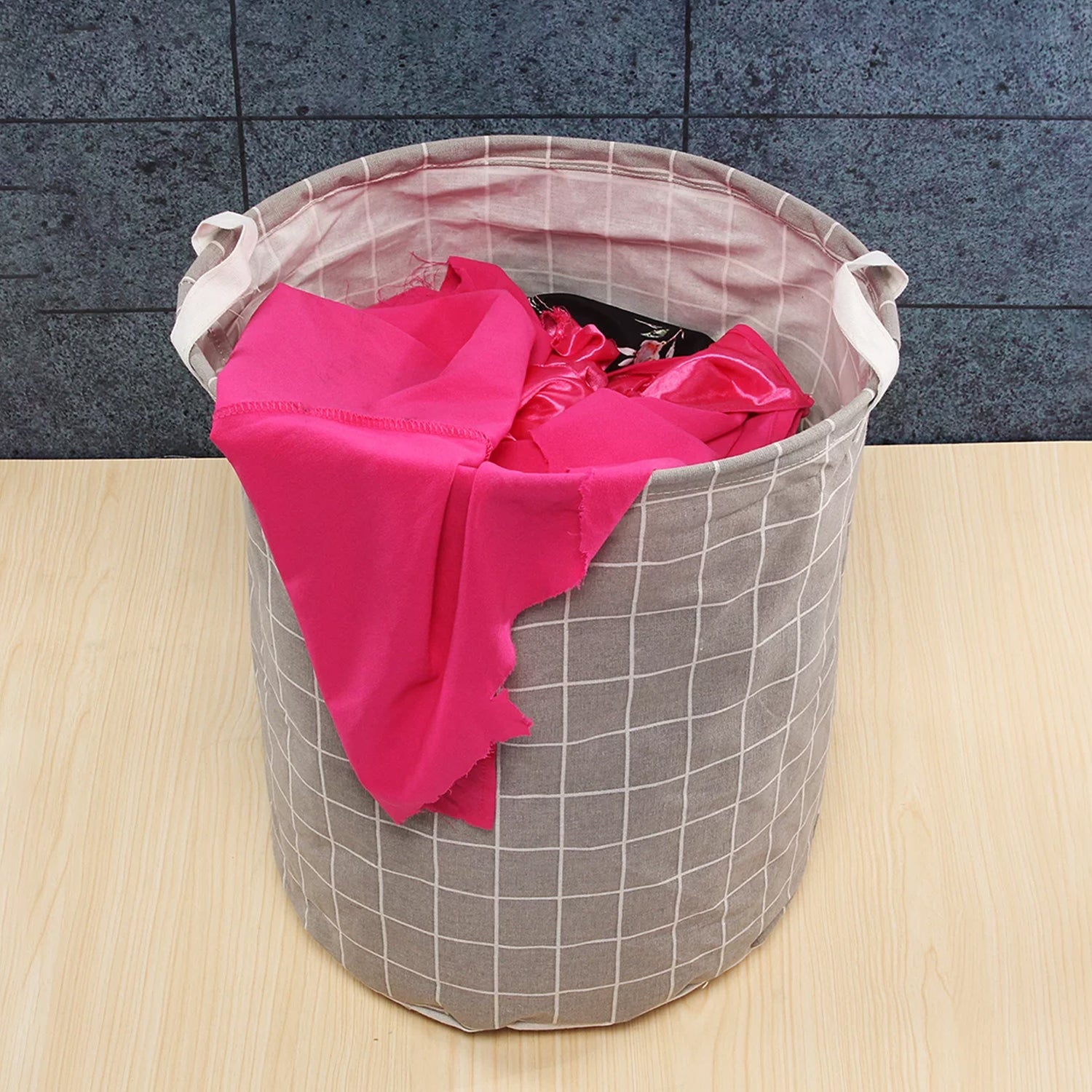 Folding Laundry Basket Round Storage Bag (1 Pc / 40 × 30 Cm) - Bhavnagar Deodap