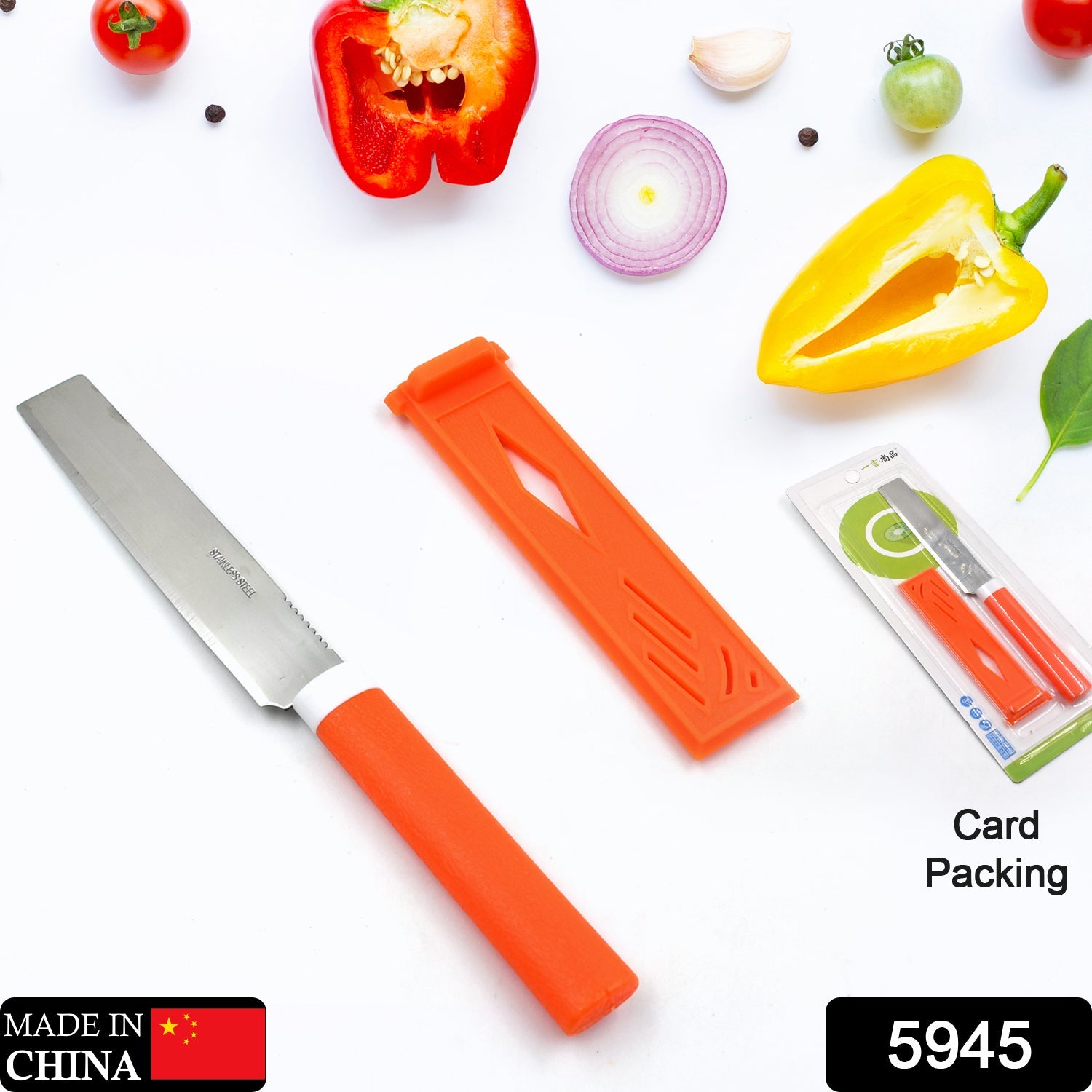 Stainless Steel Knife For Kitchen Use, Knife Set, Knife & Non-Slip Handle With Blade Cover Knife - Bhavnagar Deodap