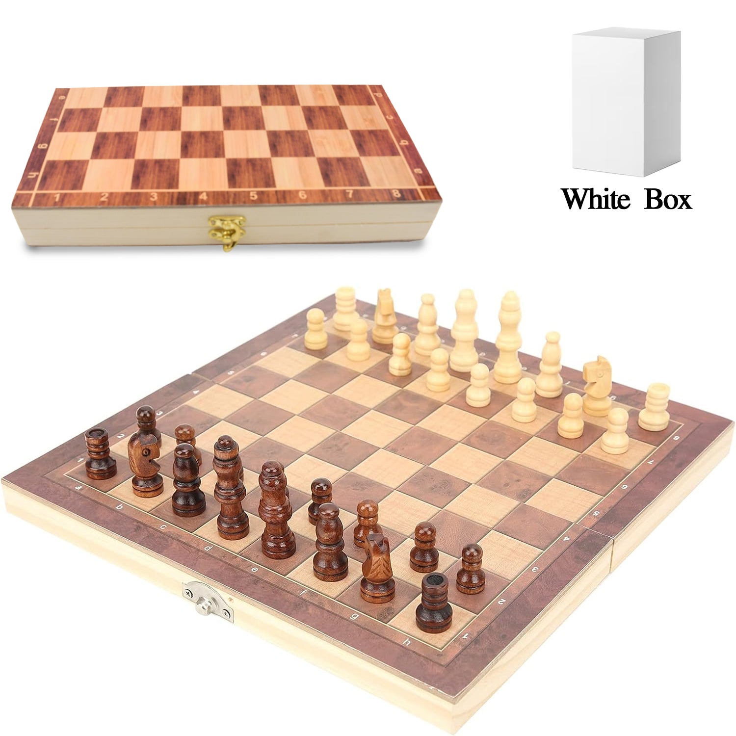 Foldable Wooden Chess Board Set (30 × 30 Cm / 1 Set) - Bhavnagar Deodap