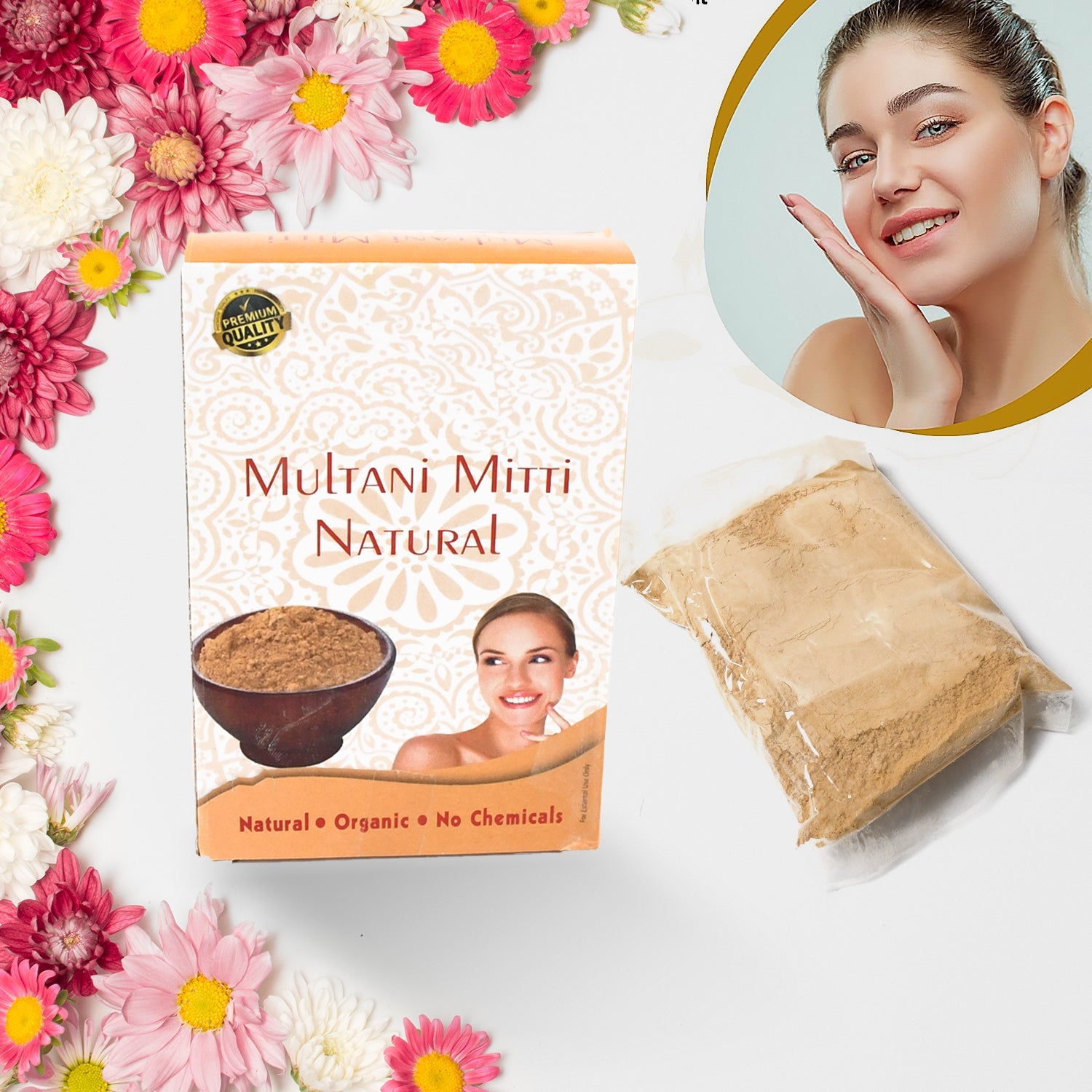 80gram Herbal Tan Removing Multani Mitti Face Pack For Skin Care Age Group - Bhavnagar Deodap