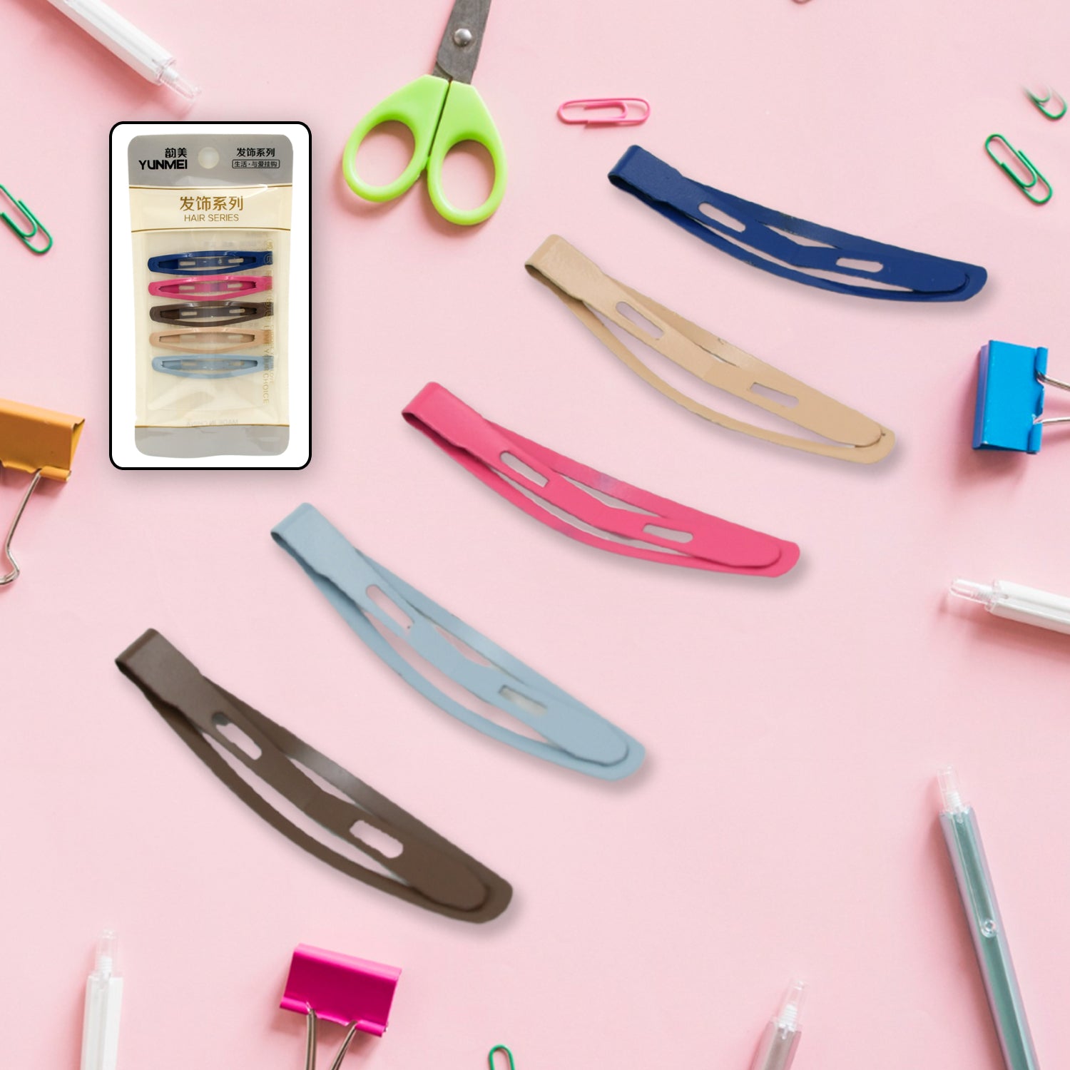 Stylish Women Metal Hairpins Sweet Cute Girls DIY Barrettes Clip for Hair Accessories (5 pcs set) - Bhavnagar Deodap