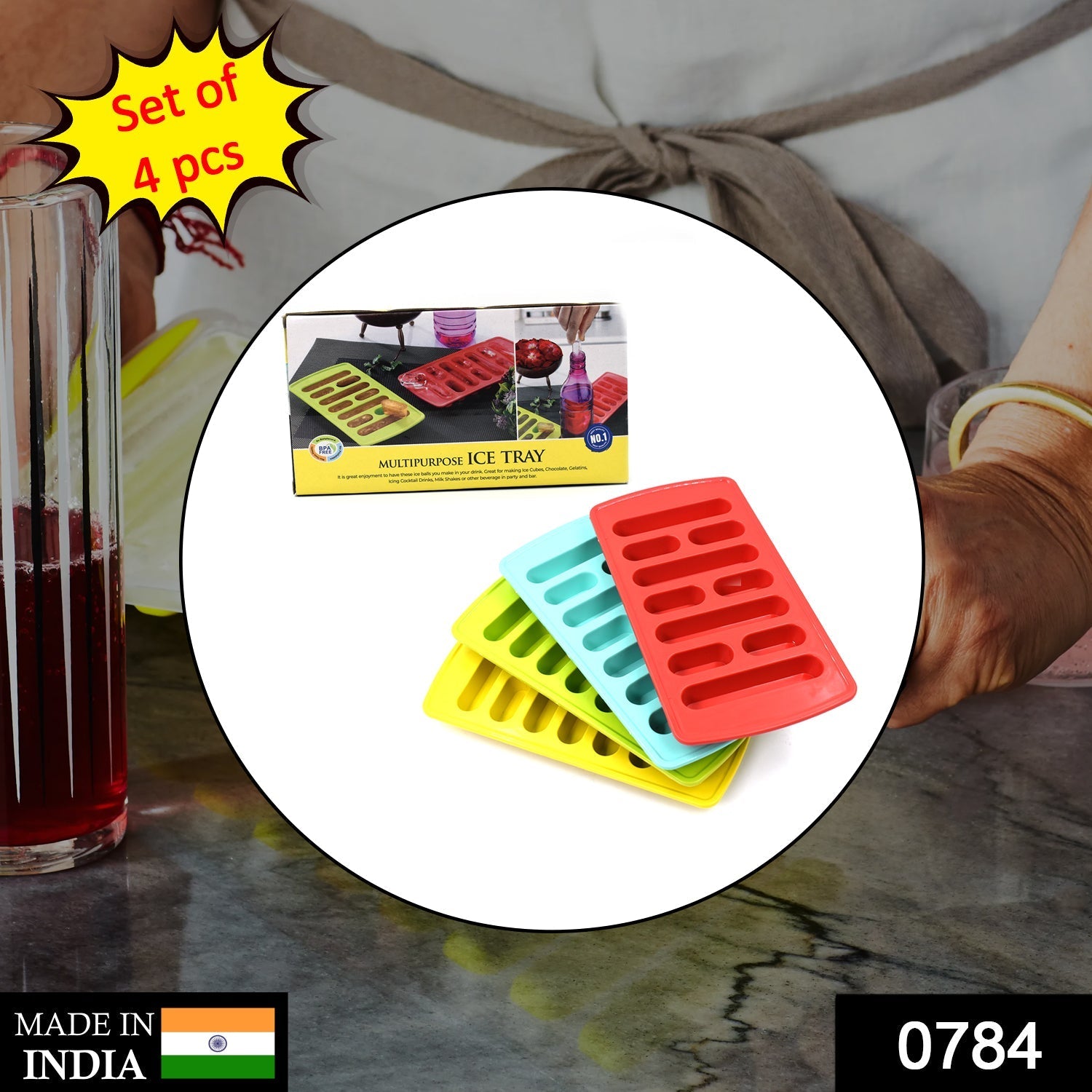 4 Pc Fancy Ice Tray used widely in all kinds of household places while making ices and all purposes. - Bhavnagar Deodap