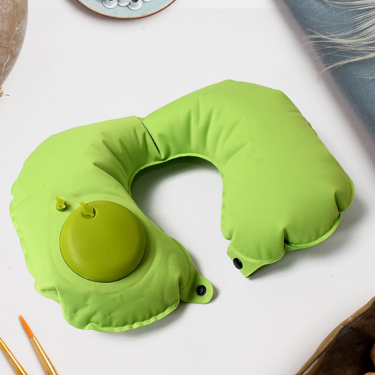 Inflatable & Foldable, Pillow U Shape Air Cushion Travel Pillow, Travel Business Trip Neck Pillow for Long Trips, Ideal for Men & Women Portable, and Perfect for Backpacking, Car Camping, and Even Airplane Travel - Bhavnagar Deodap