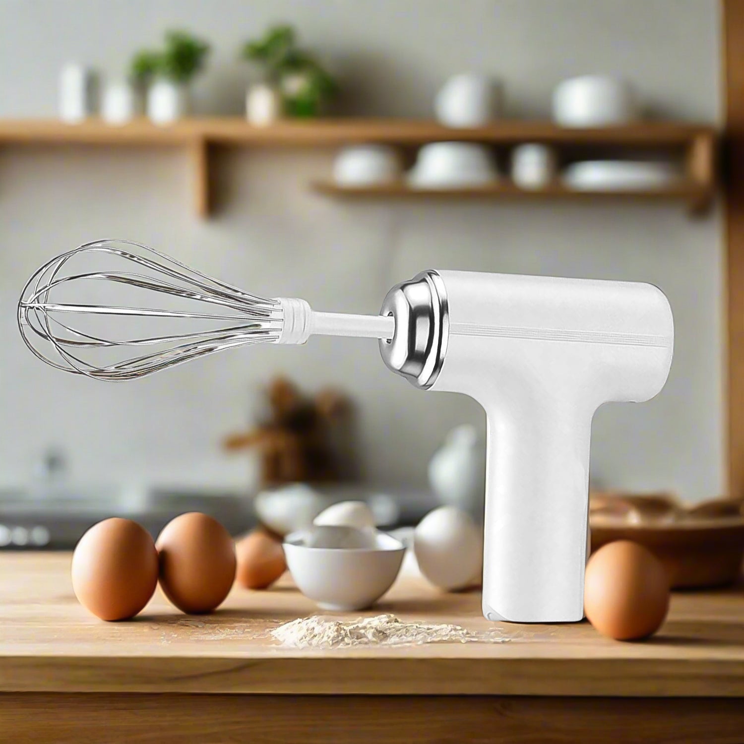 Wireless Hand Mixer, Charging Handheld  2pc portable Whisk Mini High Power Beater Baking Hand Held Mixer, Portable Kitchen Blender. - Bhavnagar Deodap