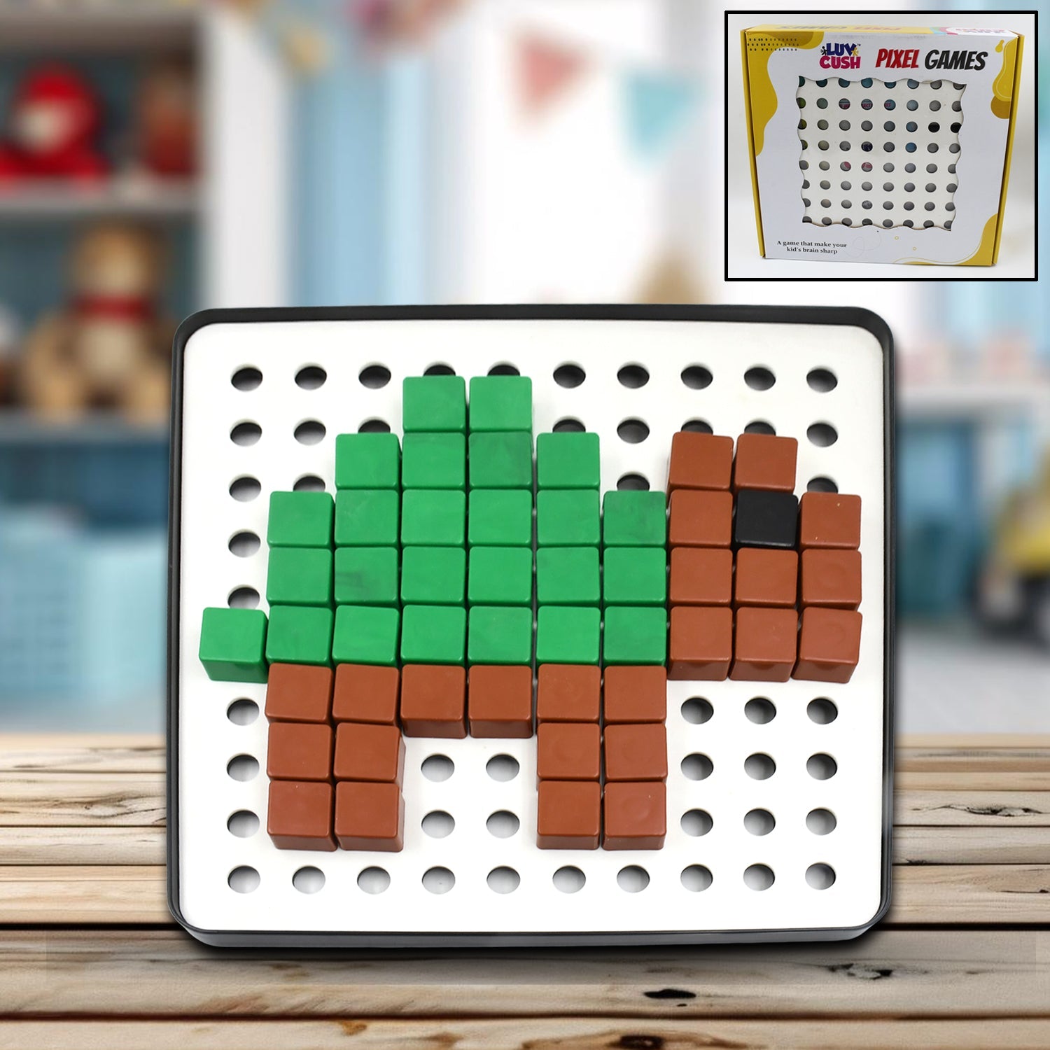 Pixel Cubes Toy for Children Early Education, Pixel Game Educational Board Games Board, Birthday Gift for Kids, Learning Math Toy, Brain Games, Math Puzzle (Approx 180 Cubes With Pixel Board & Book) - Bhavnagar Deodap