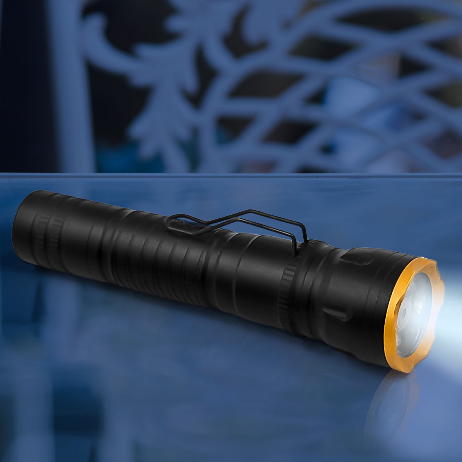 2in1 5 LED With 1 Laser Light Portable Mini Torch / Flashlight LED Powerful High Lumens Pen Light with Clip, Portable Pocket Compact Torch for Emergency A Battery operated (1 Pc / Battery not included) - Bhavnagar Deodap