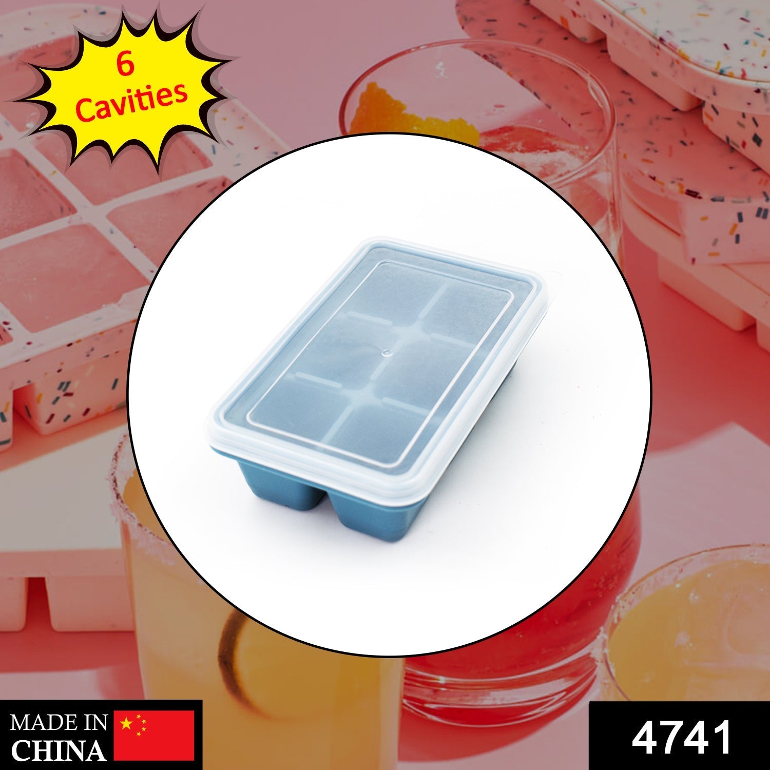 6 Grid Silicone Ice Tray used in all kinds of places like household kitchens for making ice from water and various things and all. - Bhavnagar Deodap