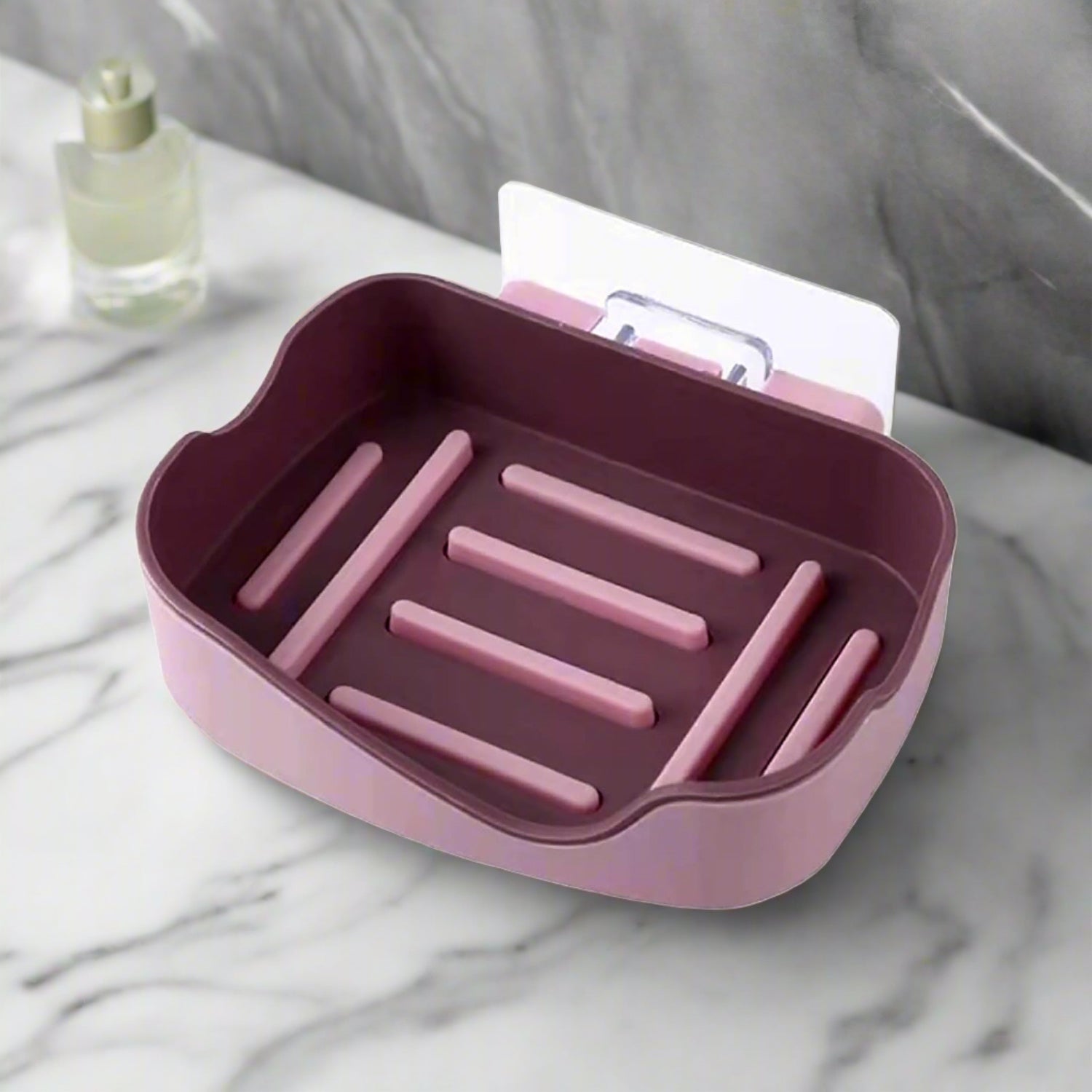 Plastic Soap Dish Holder for Bathroom Shower Wall Mounted Self Adhesive Soap Holder Saver Tray-Plastic Sponge Holder for Kitchen Storage Rack Soap Box, Bathroom (1 Pc) - Bhavnagar Deodap