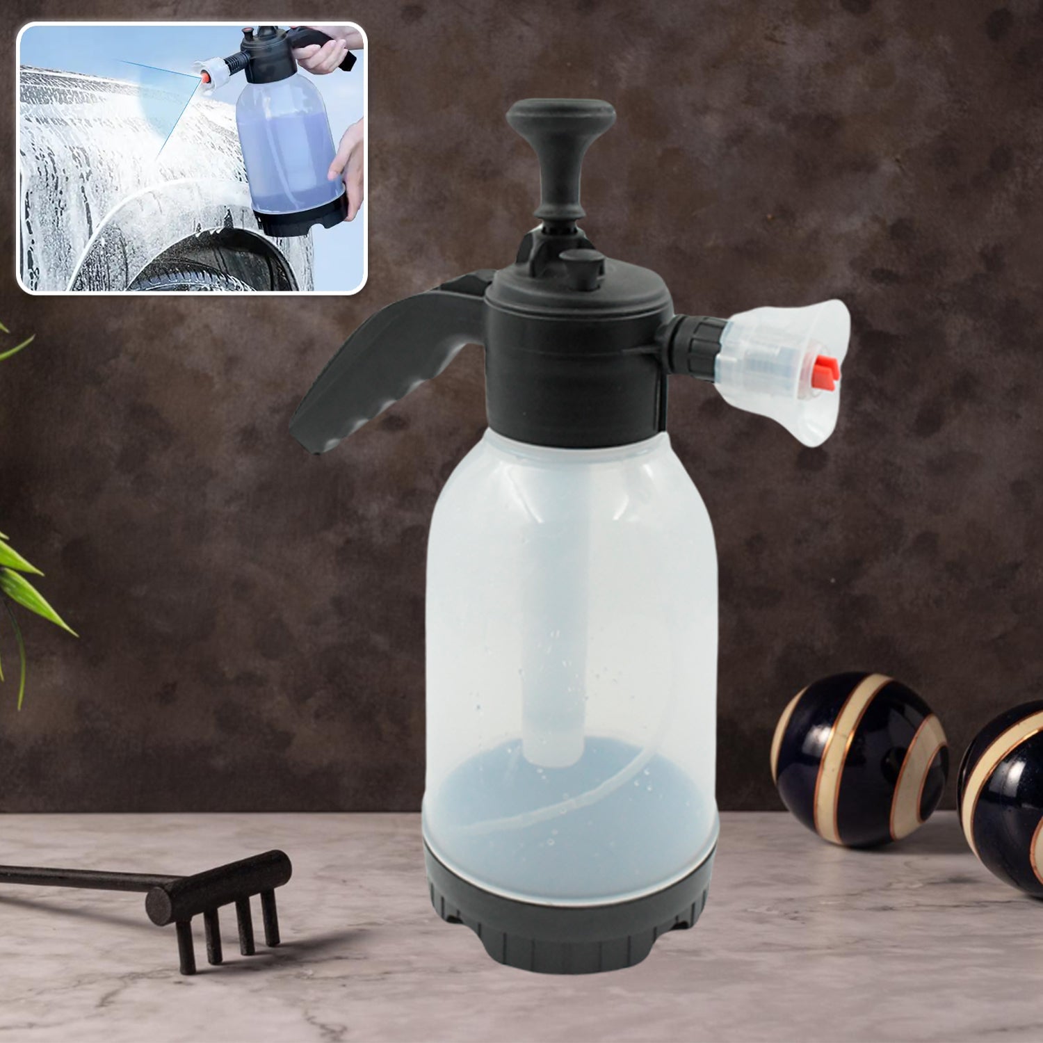 Pressure Sprayer 2 Litres Garden Sprayer Hand Pump Sprayer Foam Sprayer Watering Bottle for Indoor Plants Cleaning Outdoor Garden (2 Ltr.) - Bhavnagar Deodap