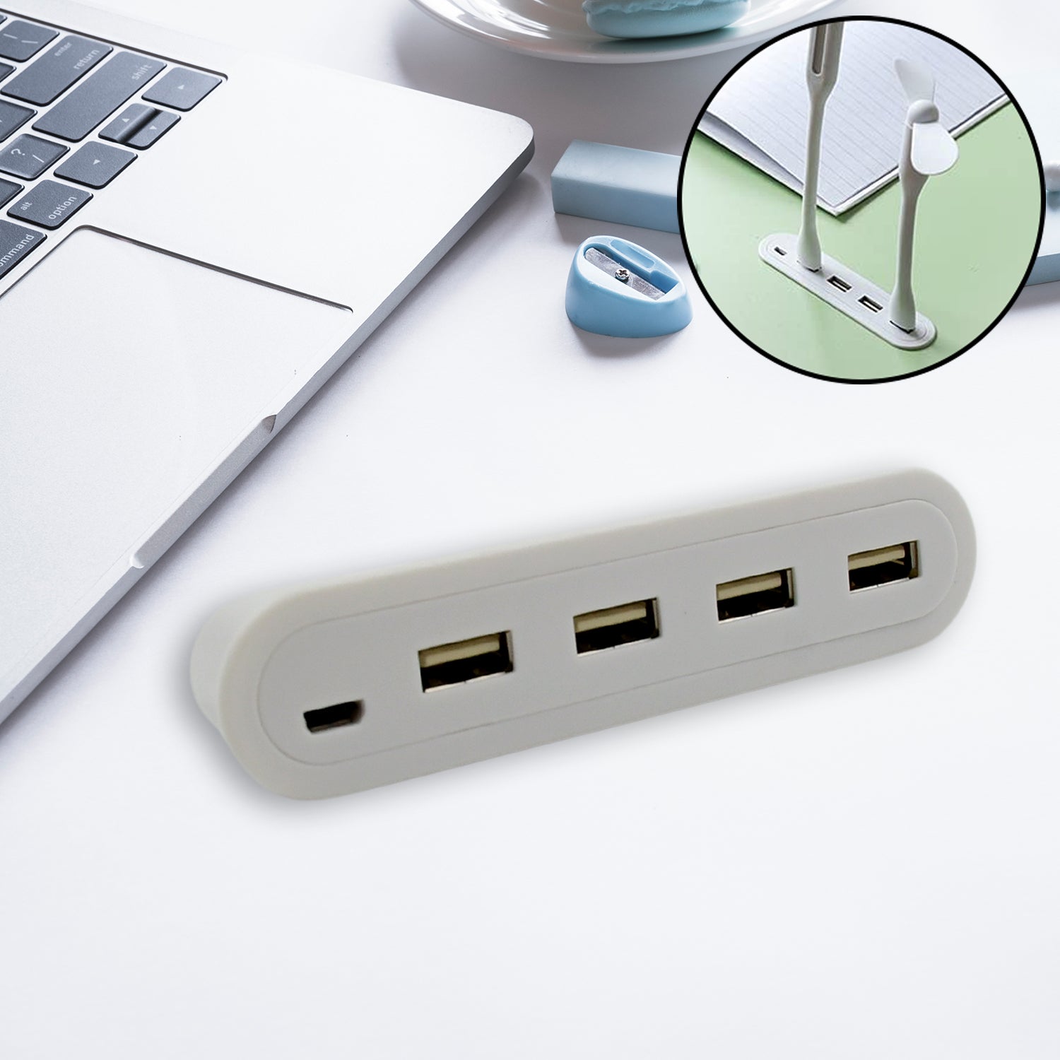 4in1 hub is USB For Pen drive, Mouse, Keyboards, Camera, Mobile, Tablet, PC, Laptop, TV, Study table, CHARGING Extension HUB Portable (1 pc) - Bhavnagar Deodap