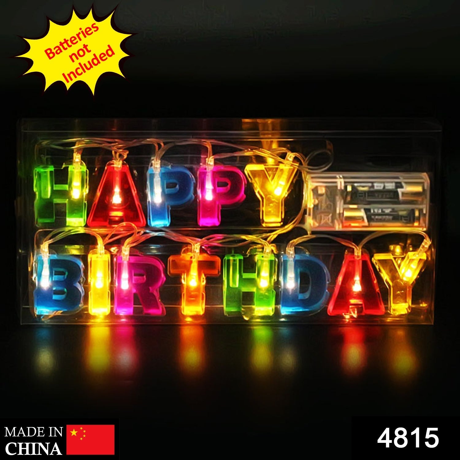 Decoratives Plastic Happy Birthday 13 LED Letter Battery Operated String Lights, Outdoor String Lights (Multicolour) - Bhavnagar Deodap