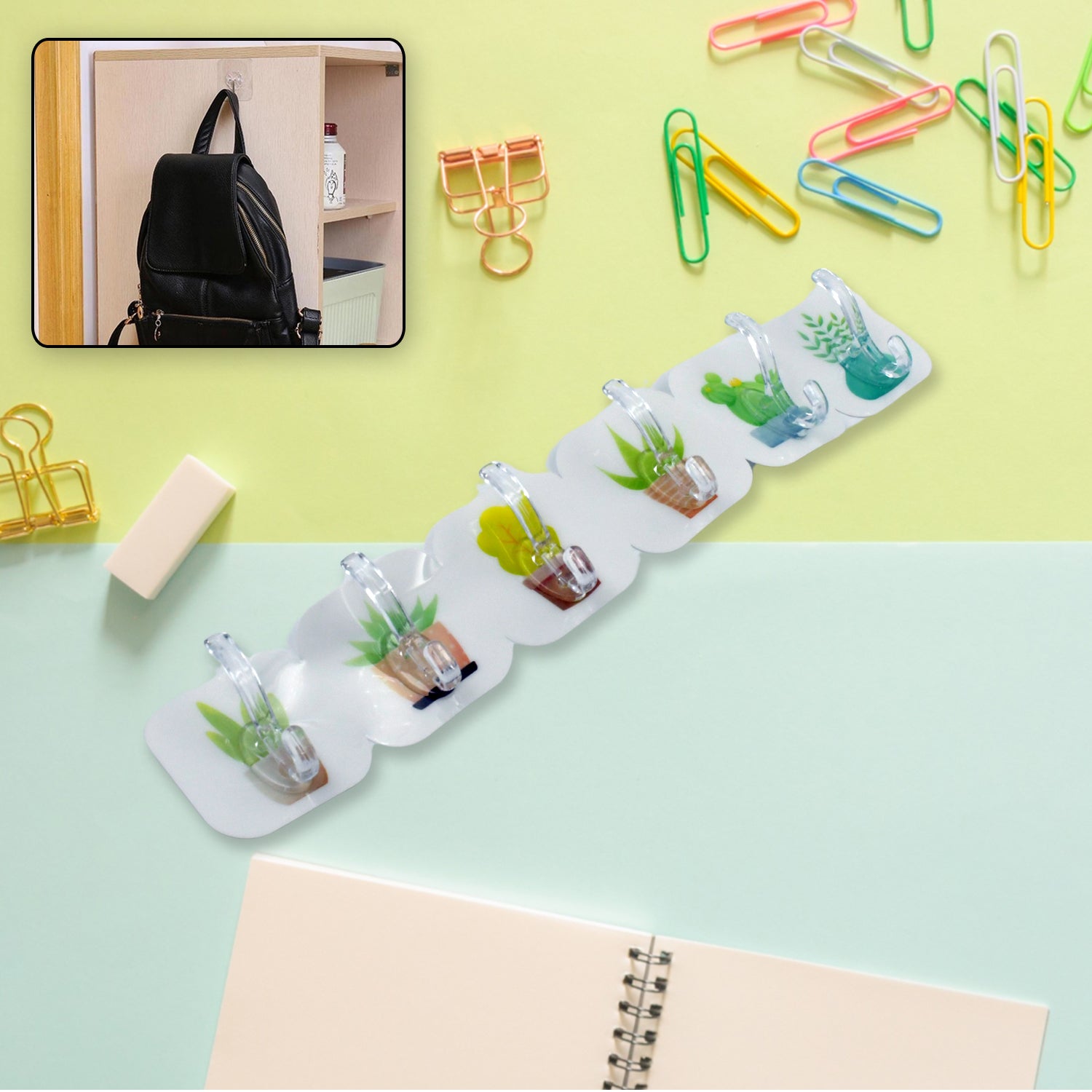 Transparent Adhesive Wall Hooks: Premium Quality, 6-Pack - Bhavnagar Deodap