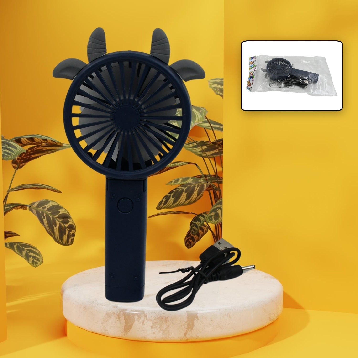 17731 Portable Small Electric Fan Handheld, USB Rechargeable Mini Student Handheld Class Personal Fan (1 Pc / Mix Color Design) - Bhavnagar Deodap