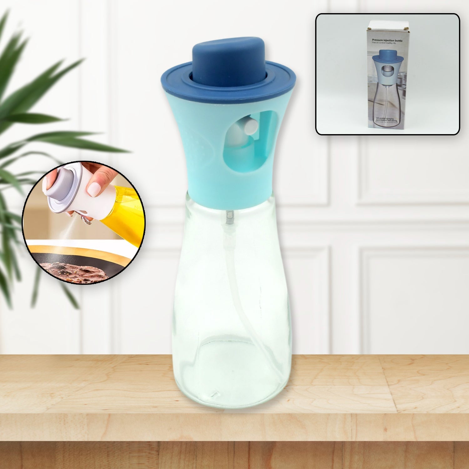 Oil Dispenser Bottle, Oil and Vinegar Cruet, Oil Sprayer Dispenser, Olive Oil Dispenser 200 ml Mist Oil Spray Bottle for Cooking with Plastic - Bhavnagar Deodap