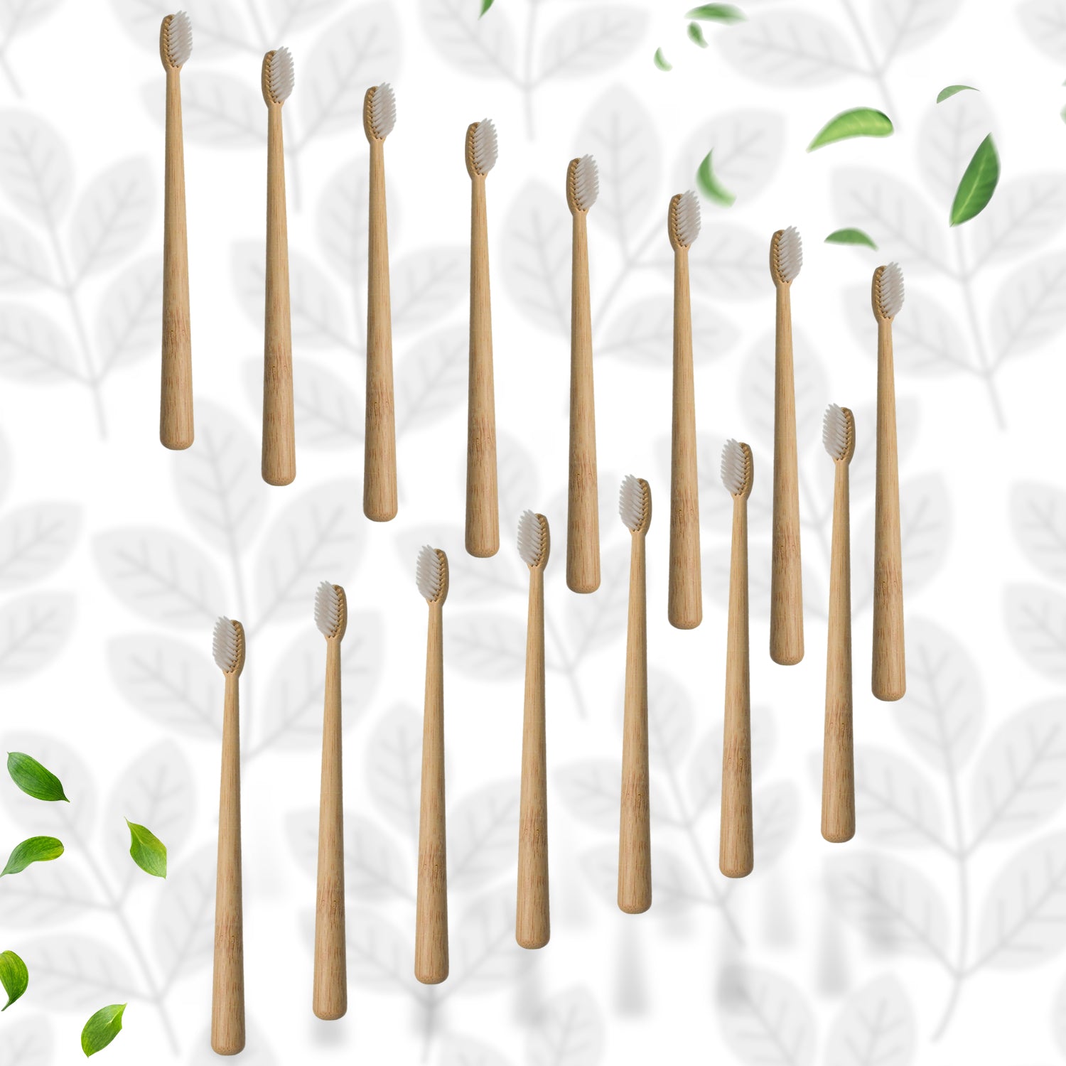 Bamboo Wooden Toothbrush Soft Toothbrush Wooden Child Bamboo Toothbrush Biodegradable Manual Toothbrush for Adult, Kids (15 pcs set / With Round Box) - Bhavnagar Deodap