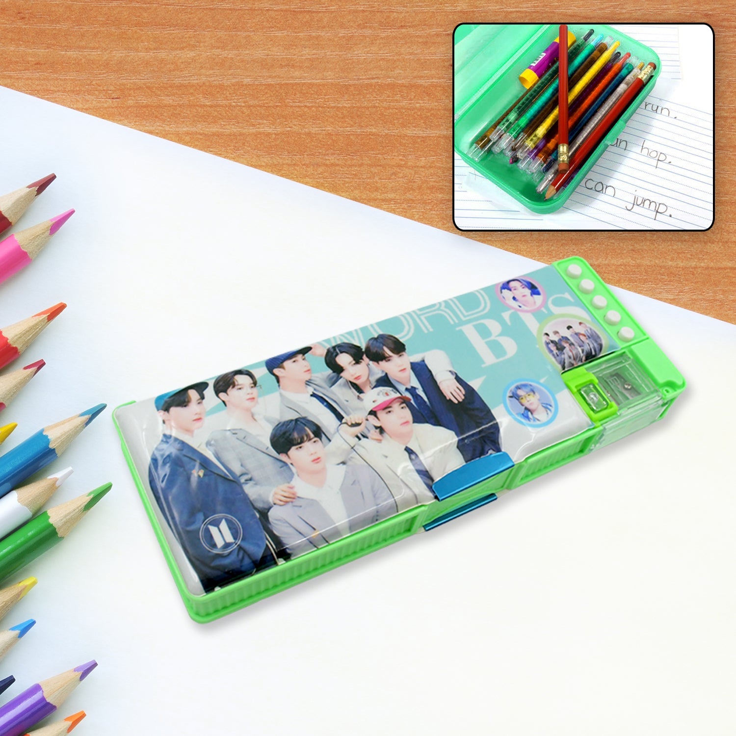 Multipurpose Compass Box (2 Compartments): Cartoon Pencil Case for Kids - Bhavnagar Deodap