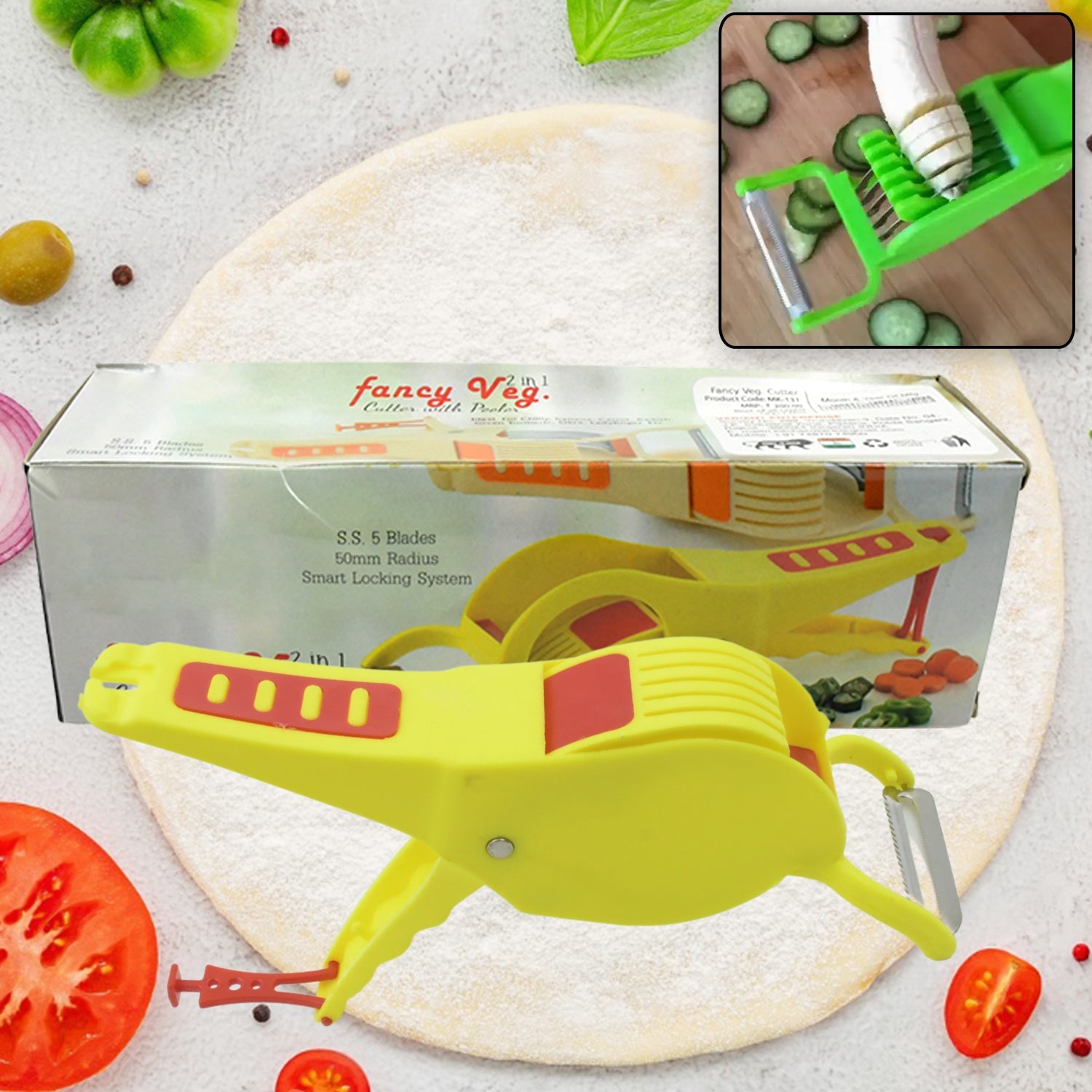 2-in-1 Vegetable and Fruits Cutter / Chopper - Bhavnagar Deodap