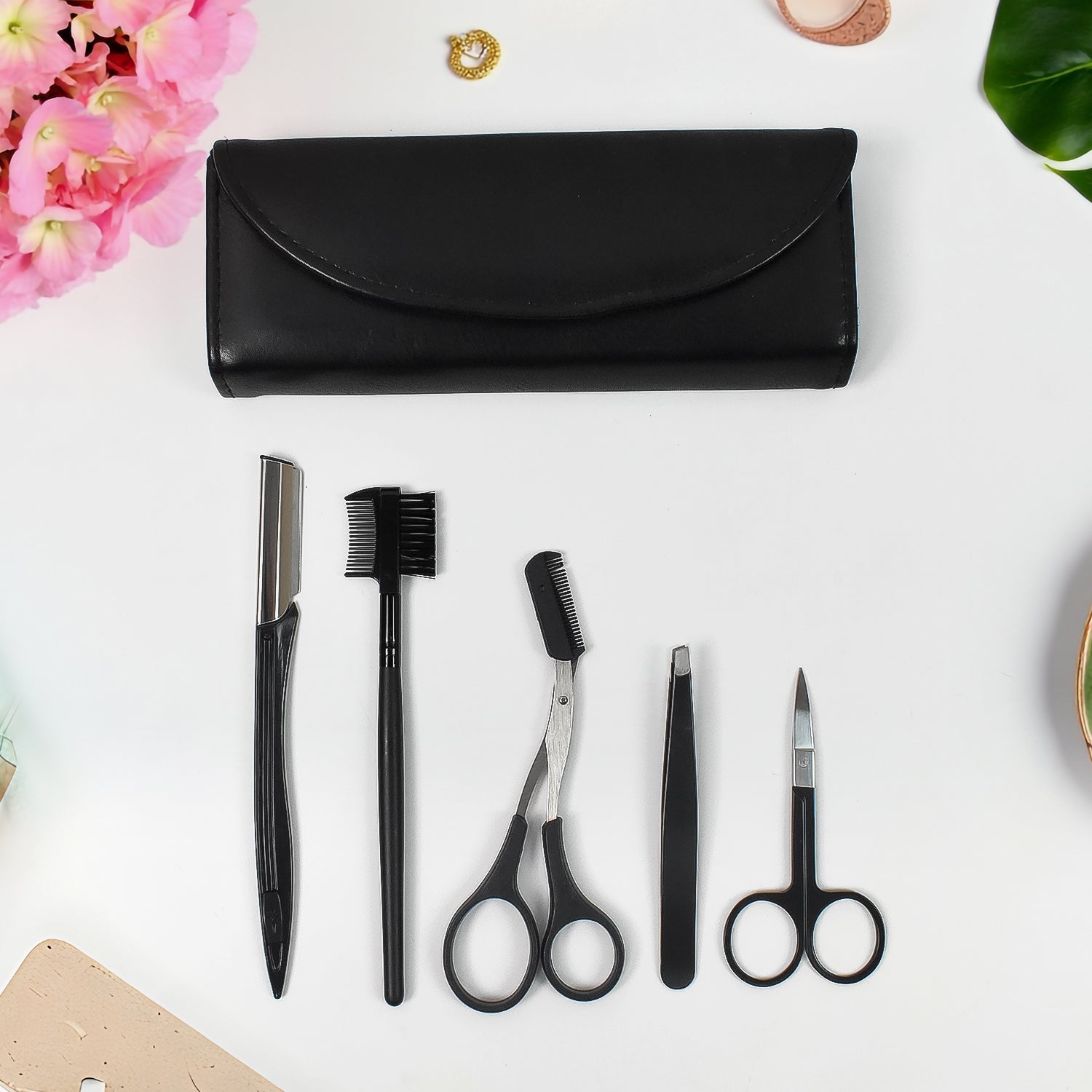 Eyebrow Kit, 5 in 1 Tweezers for Eyebrows (1 Set) - Bhavnagar Deodap