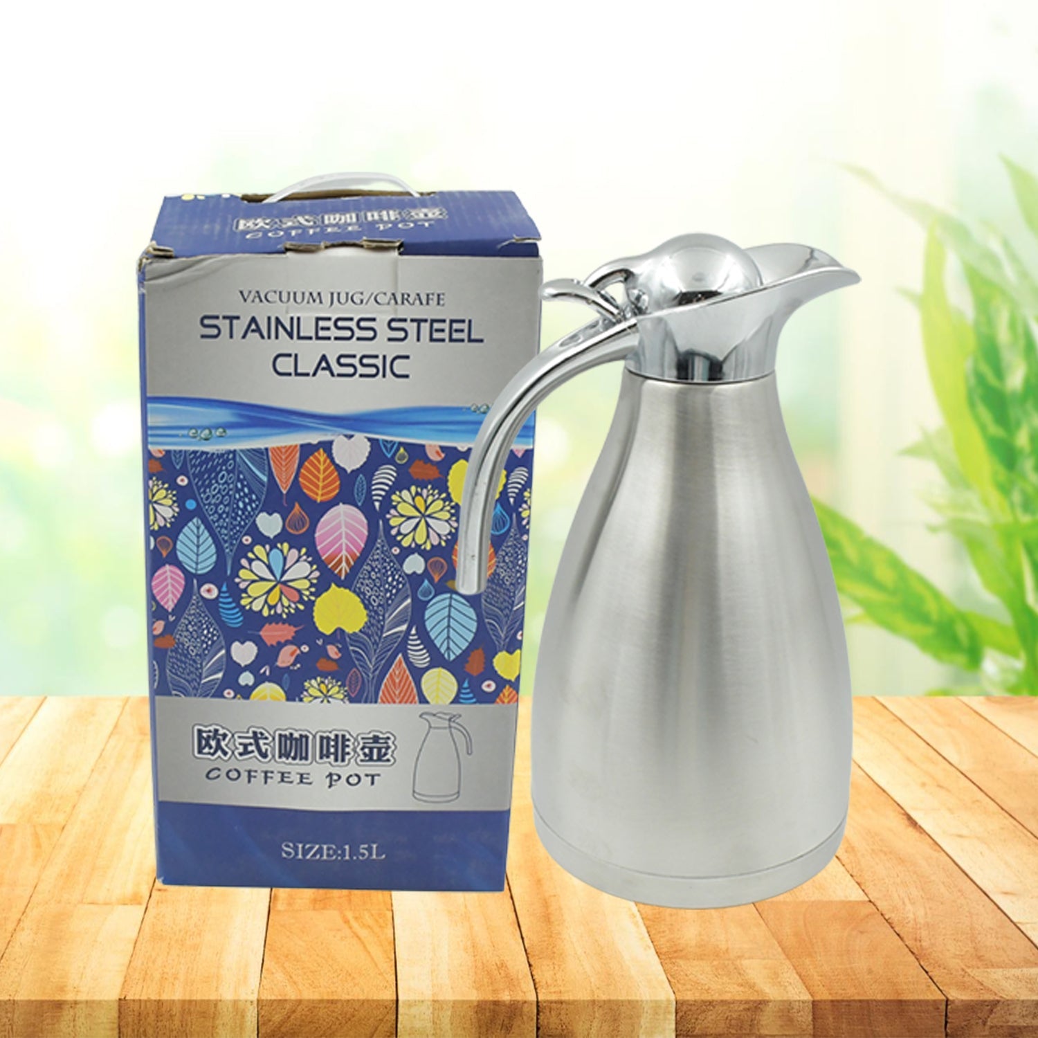 Vacuum Insulated Kettle Jug (Stainless Steel): 1.5L, 2L, 2.5L Sizes - Bhavnagar Deodap