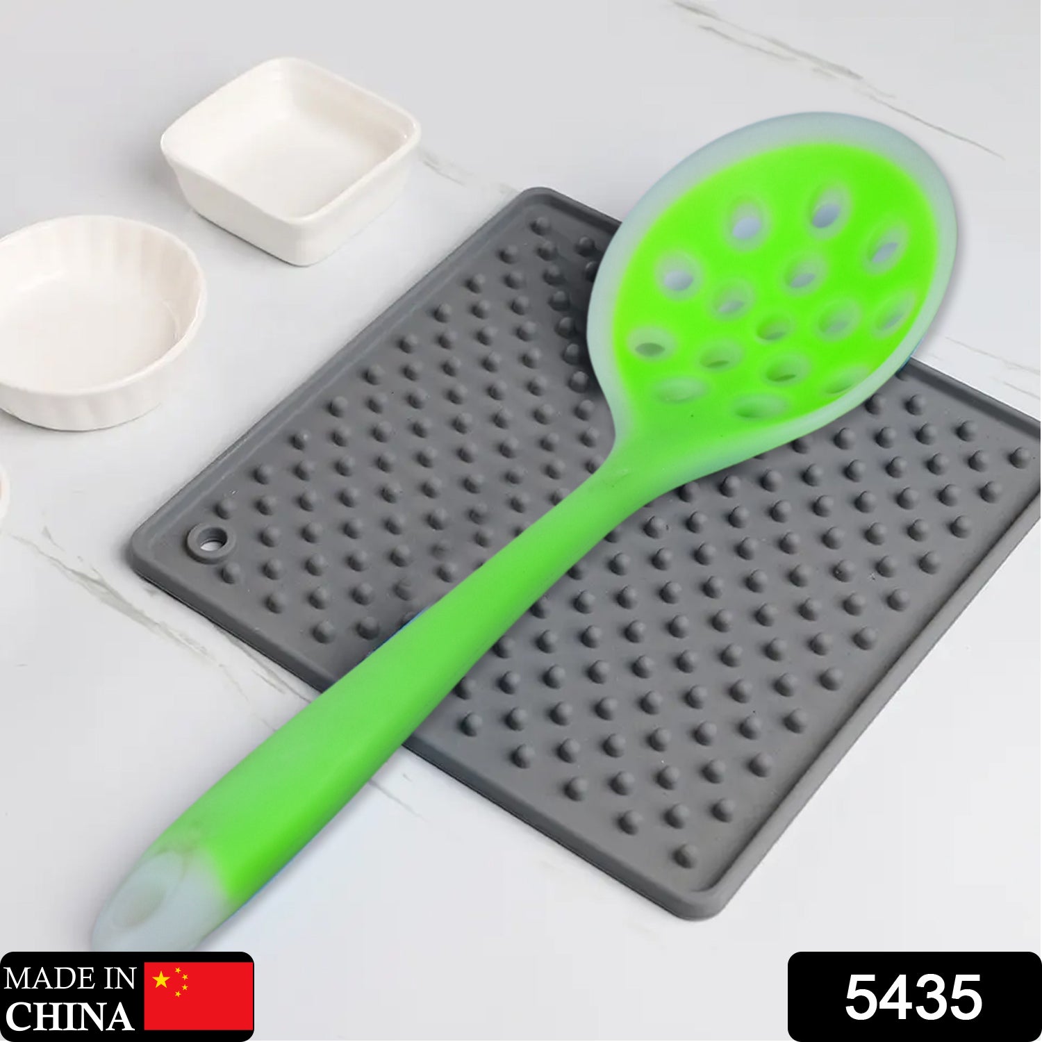 1PC Food Grade Silicone Colander Shovel Strainers Spoon Colorful Kitchen Scoop Drainage Colanders (28cm) - Bhavnagar Deodap