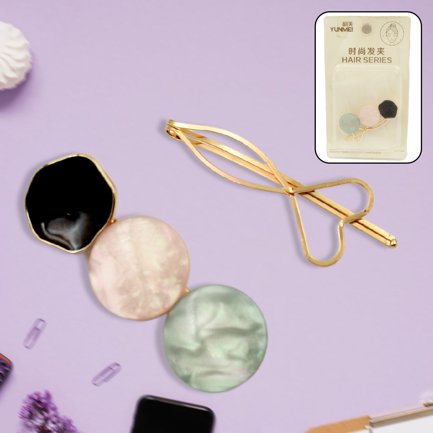 Metal Hair Pins, Pearls Hair Clips Elegant Hair Barrettes Hair Accessories Gift for Women Girls Hair Accessories Acrylic Hair Clips (Mix Design / 1 Set) - Bhavnagar Deodap