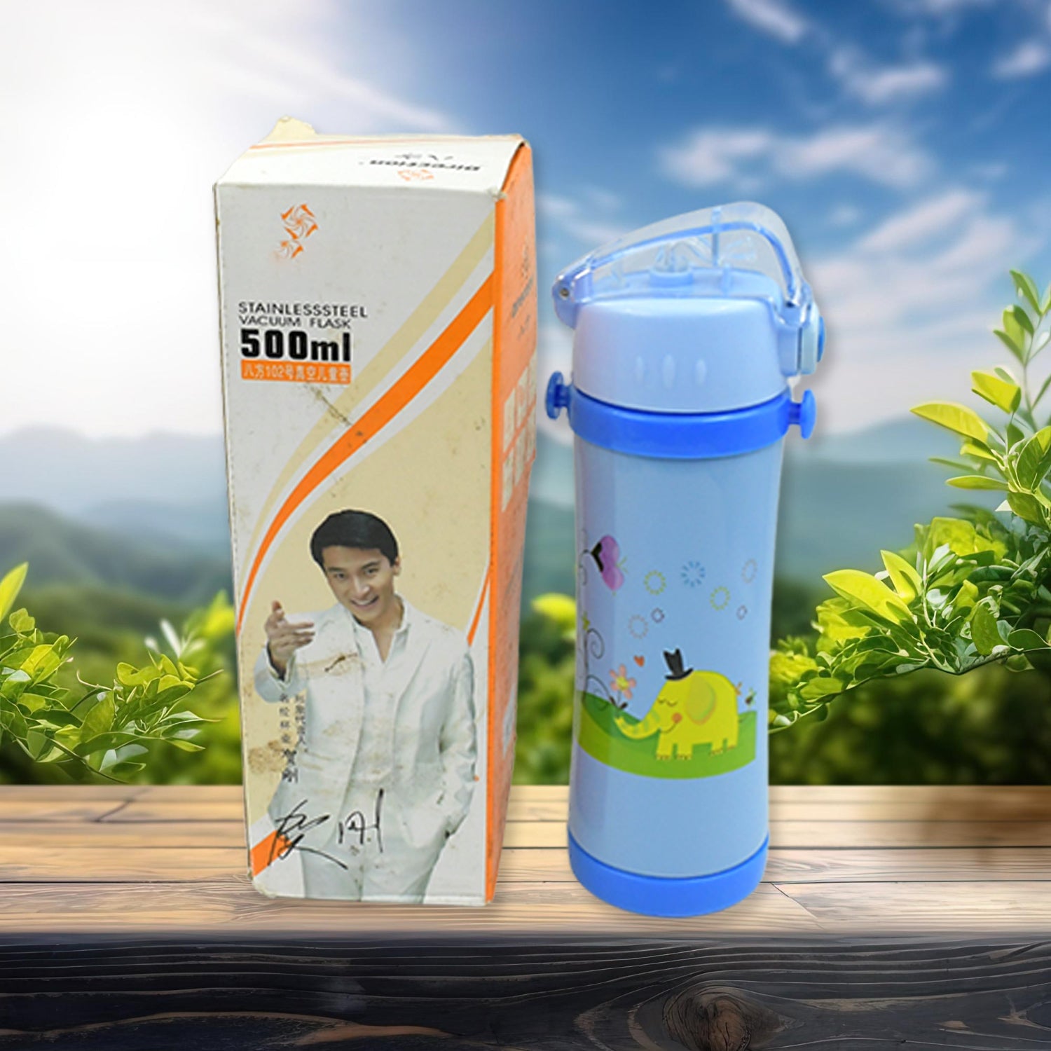 Stainless Steel Vacuum Flask Insulated Water Bottle Specially Designed Push Button Sipper Water Bottle with Soft Straw and Neck Strap, For Sports And Travel , STAINLESS STEEL SPORTS WATER BOTTLES, STEEL FRIDGE BOTTLE FOR OFFICE/GYM/SCHOOL (500ML) - Bhavnagar Deodap