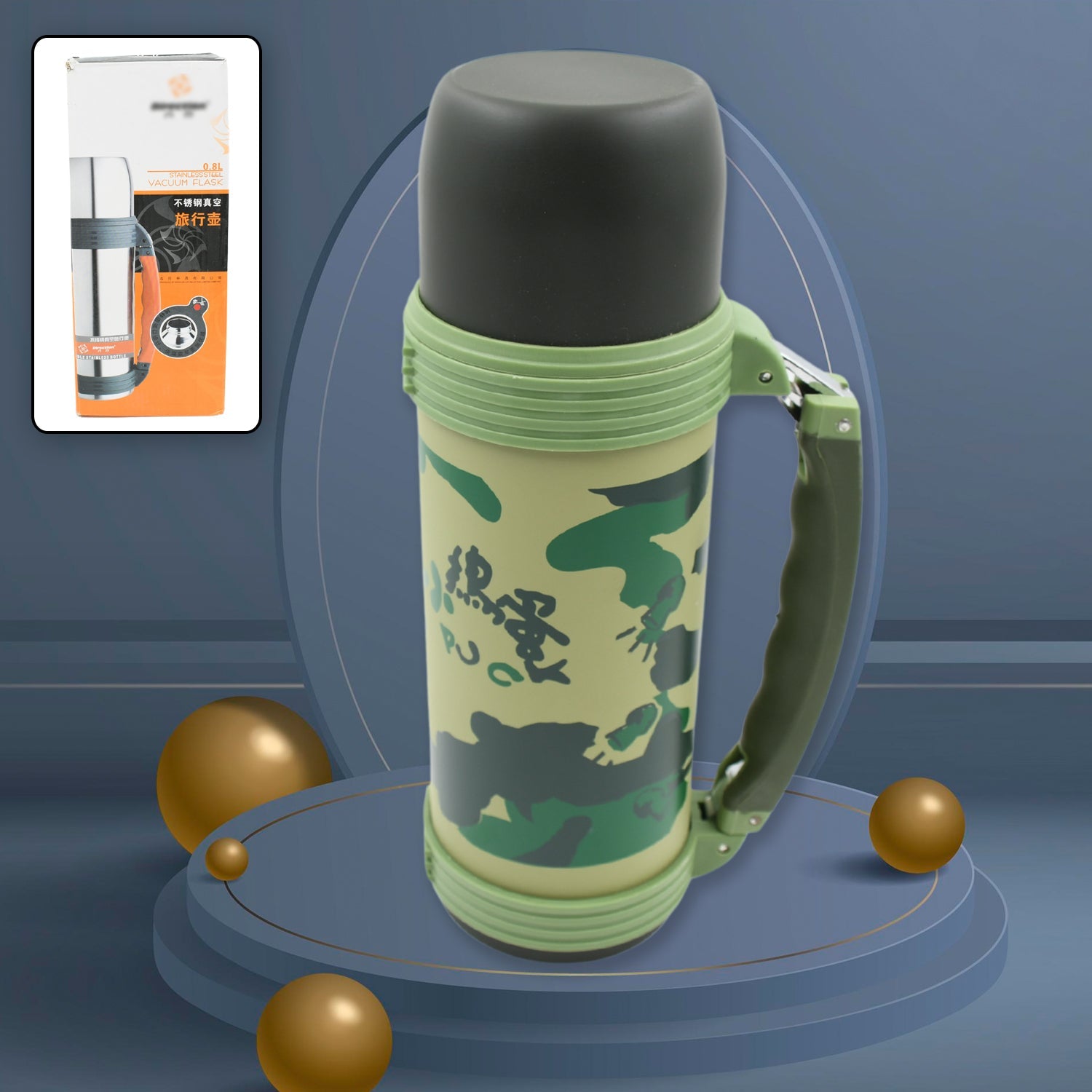 Stainless Steel Insulation Thermos, Vacuum Insulated Water Bottle For Travel, Outdoor Fitness Portable Travel Pot, Camping Coffee, Portable Car, Travel Keep Hot & Cold Large Capacity (800 ML) - Bhavnagar Deodap